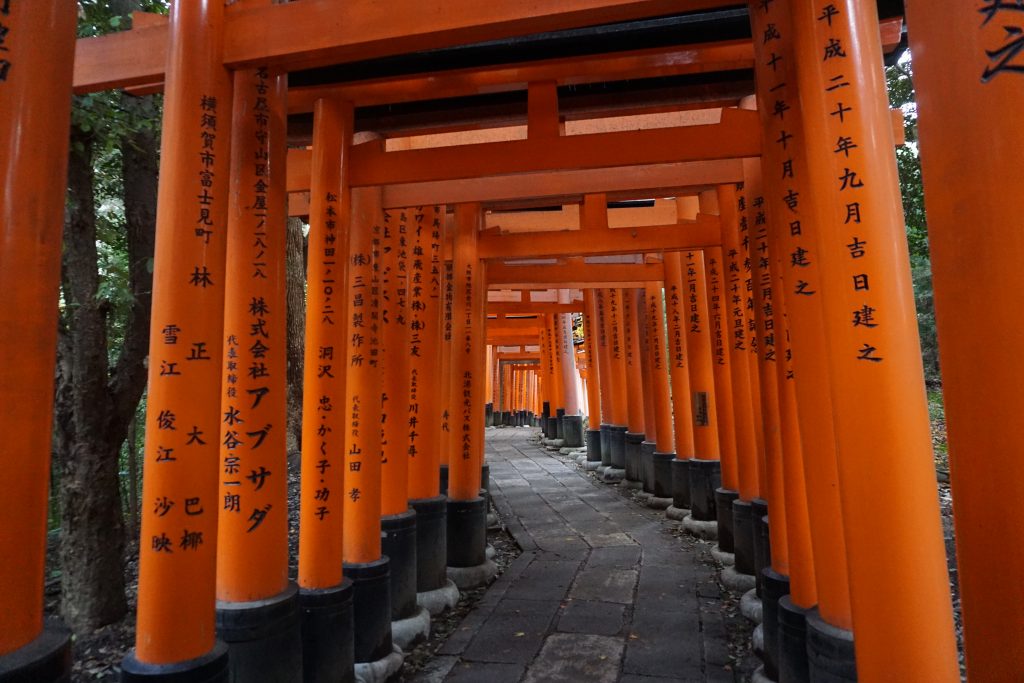 Fushimi Inari Shrine in the morning, with nobody around