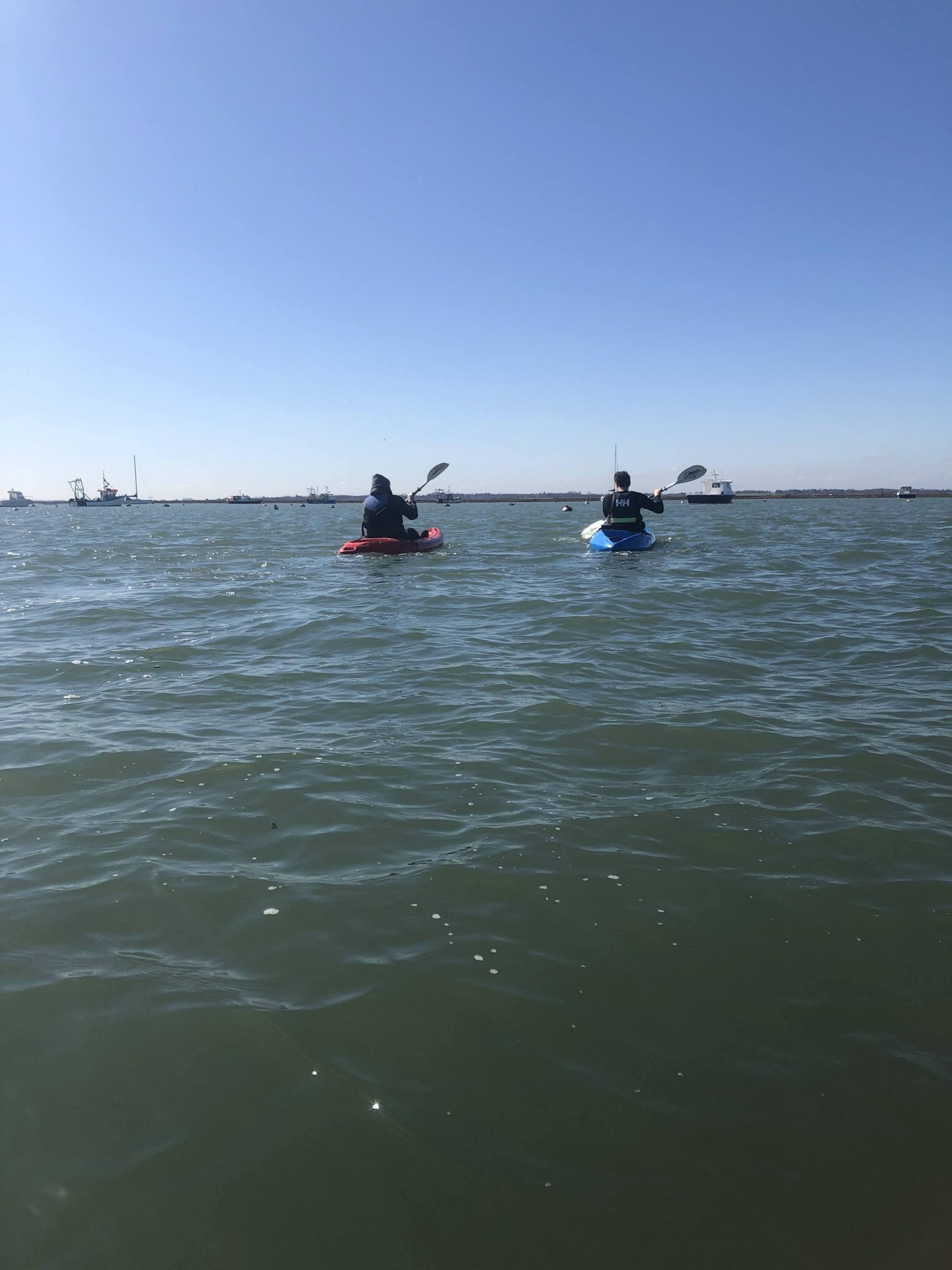 G kayaking in open water Essex