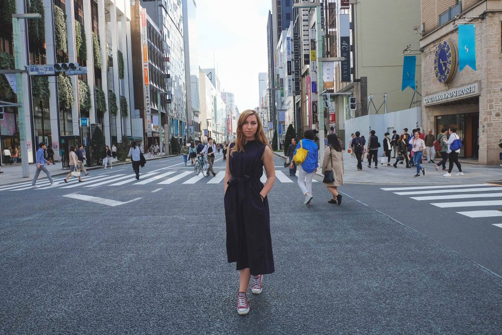 Cory from You Could Travel in Ginza - Chuo Dori on a weekend