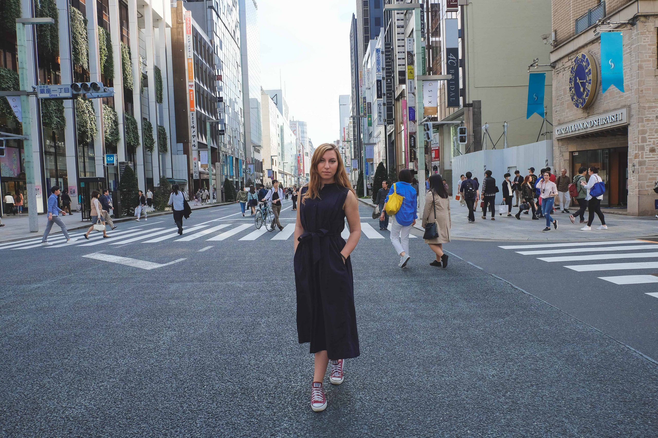Cory from You Could Travel in Ginza - Chuo Dori on a weekend Cory from You Could Travel in Ginza - Chuo Dori on a weekend