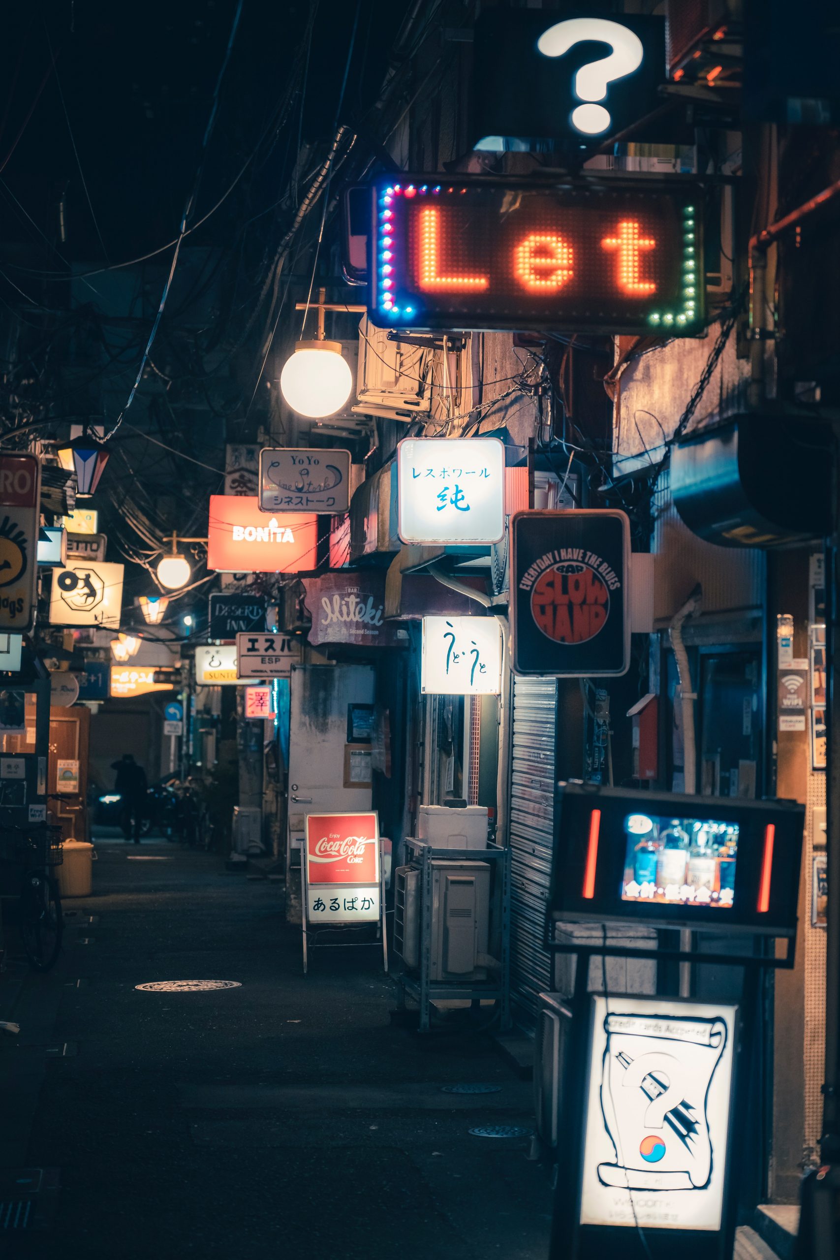 Golden Gai streets lined with bars