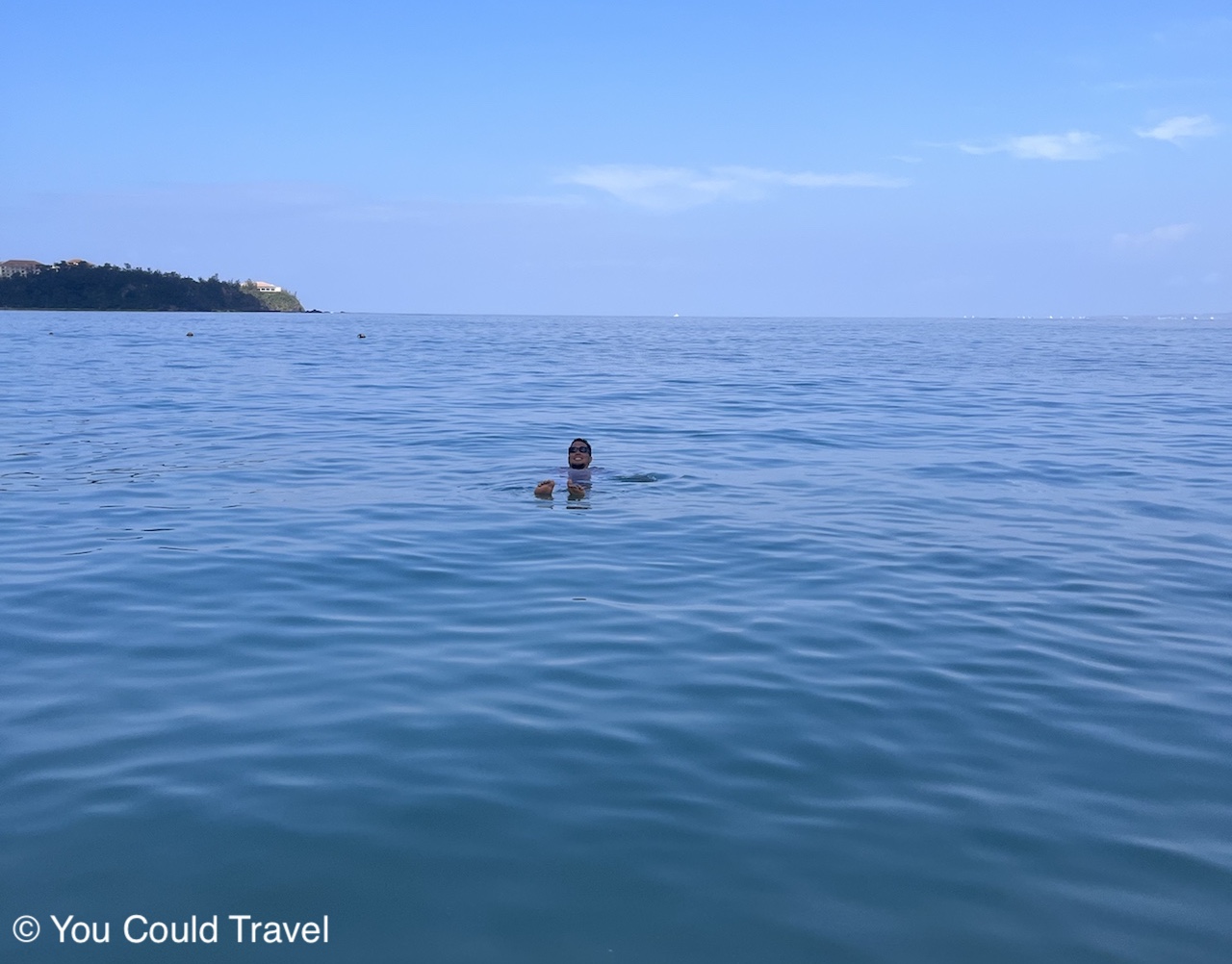 Greg from You Could Travel swimming in Okinawa