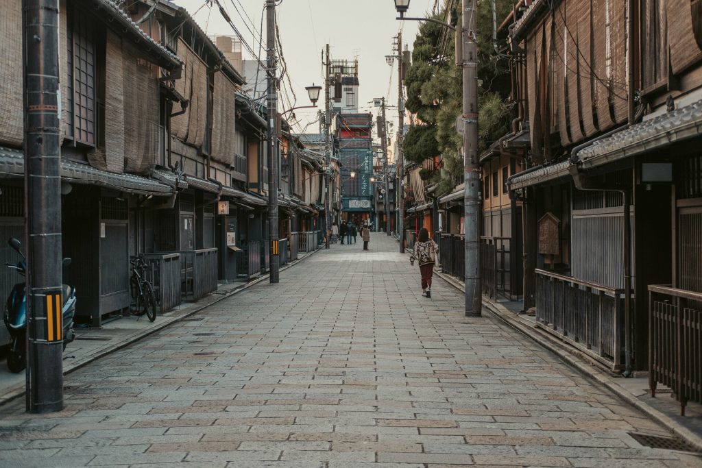 Hanamikoji Dori in Gion Kyoto, Japan