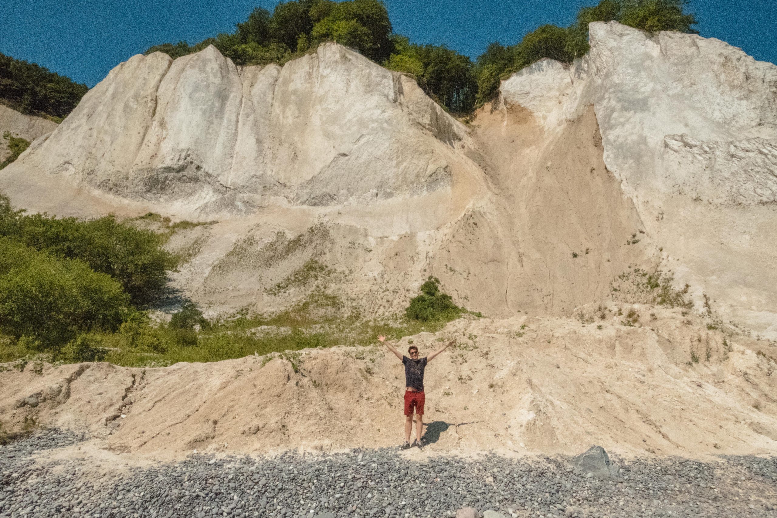 Happy at the Mons Klint in Denmark