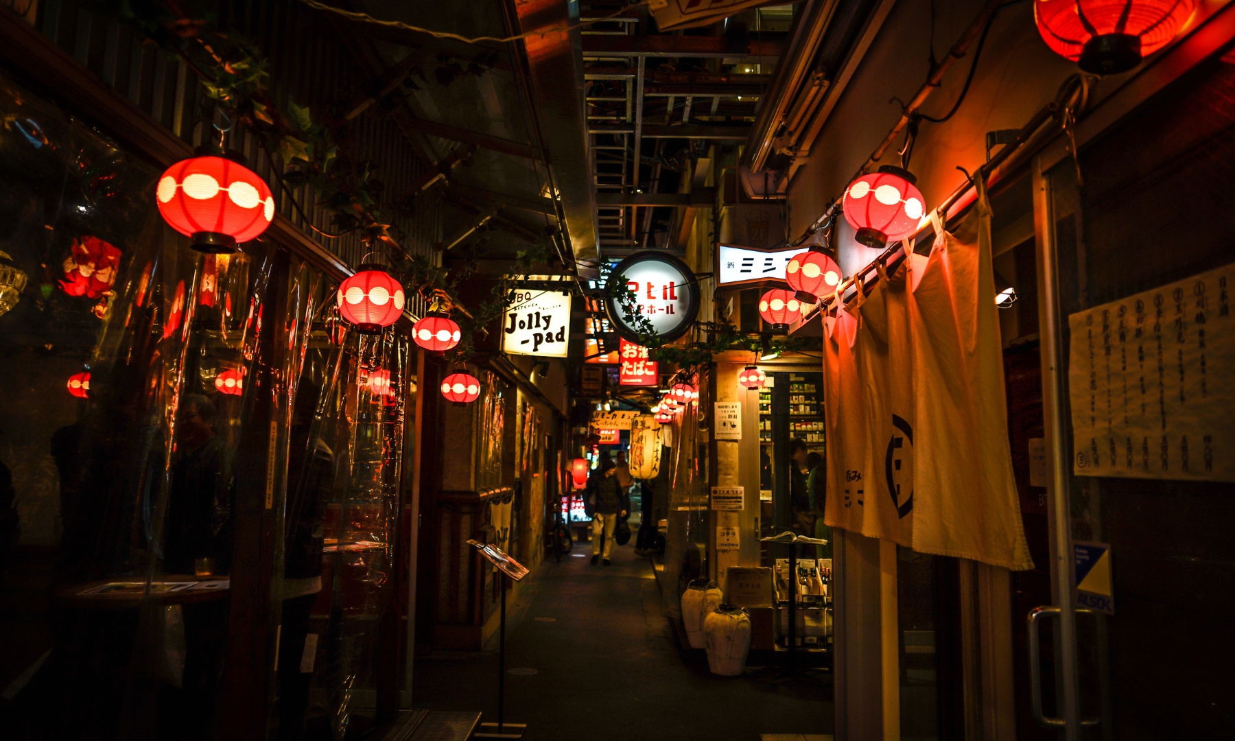 Harmonica Yokocho in Tokyo at night Harmonica Yokocho in Tokyo at night