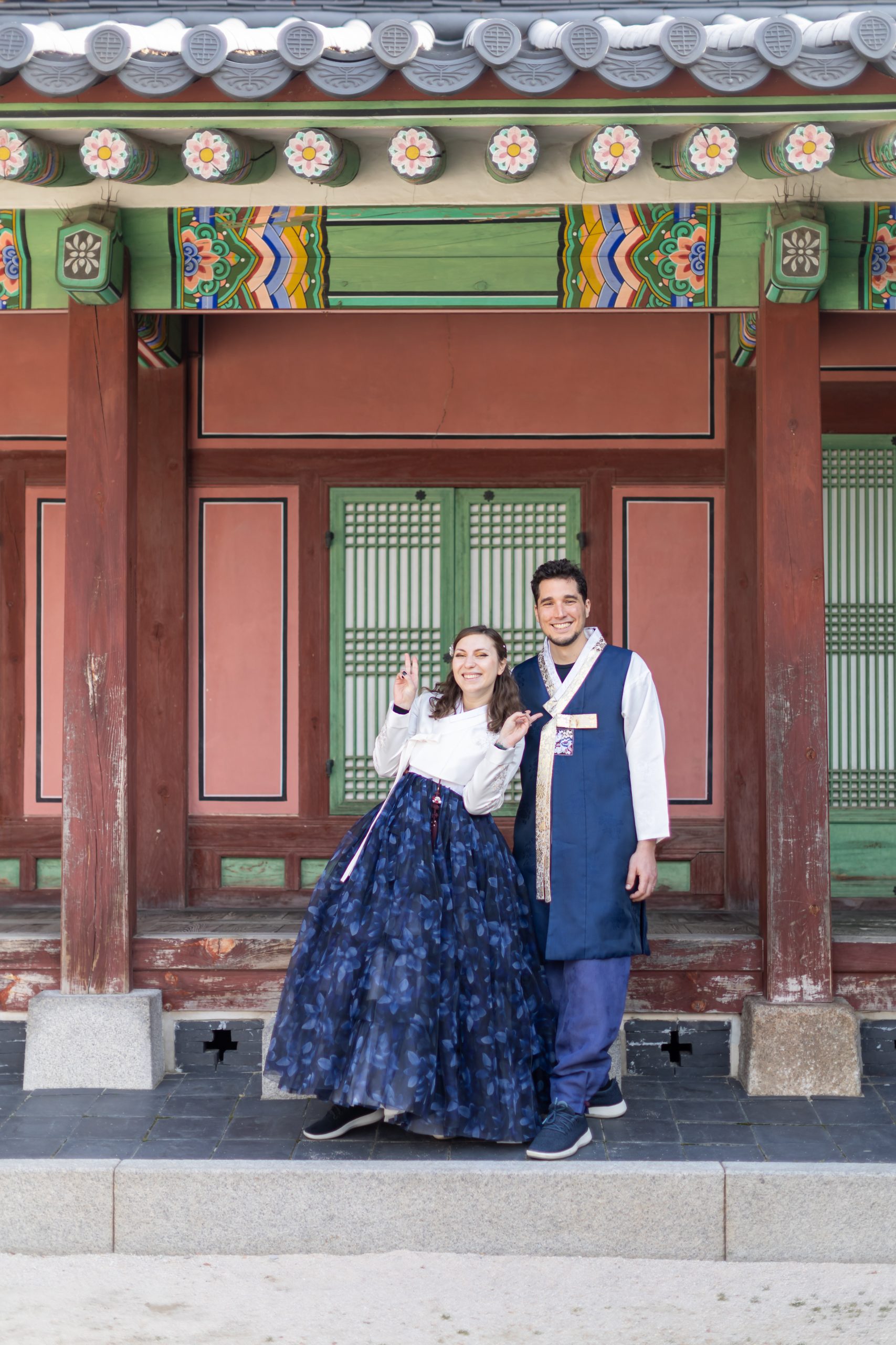 Having fun during the Hanbok rental experience