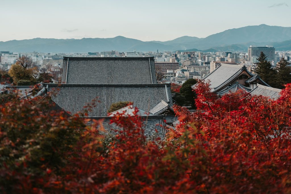 Higashiyama Jisho-ji View of Kyoto Autumn Colours