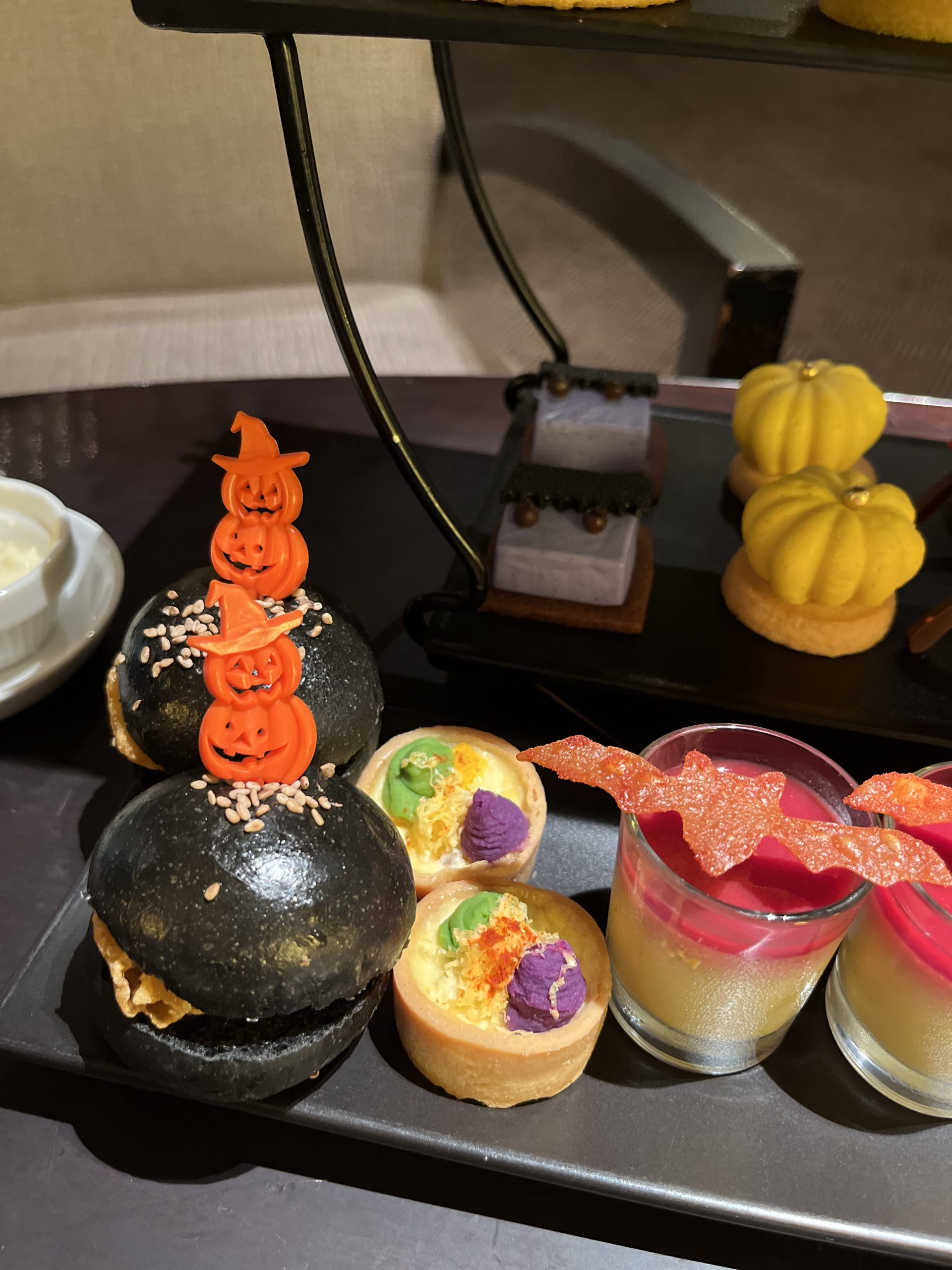 High tea Halloween elements upclose at Atrium Lounge Tokyo