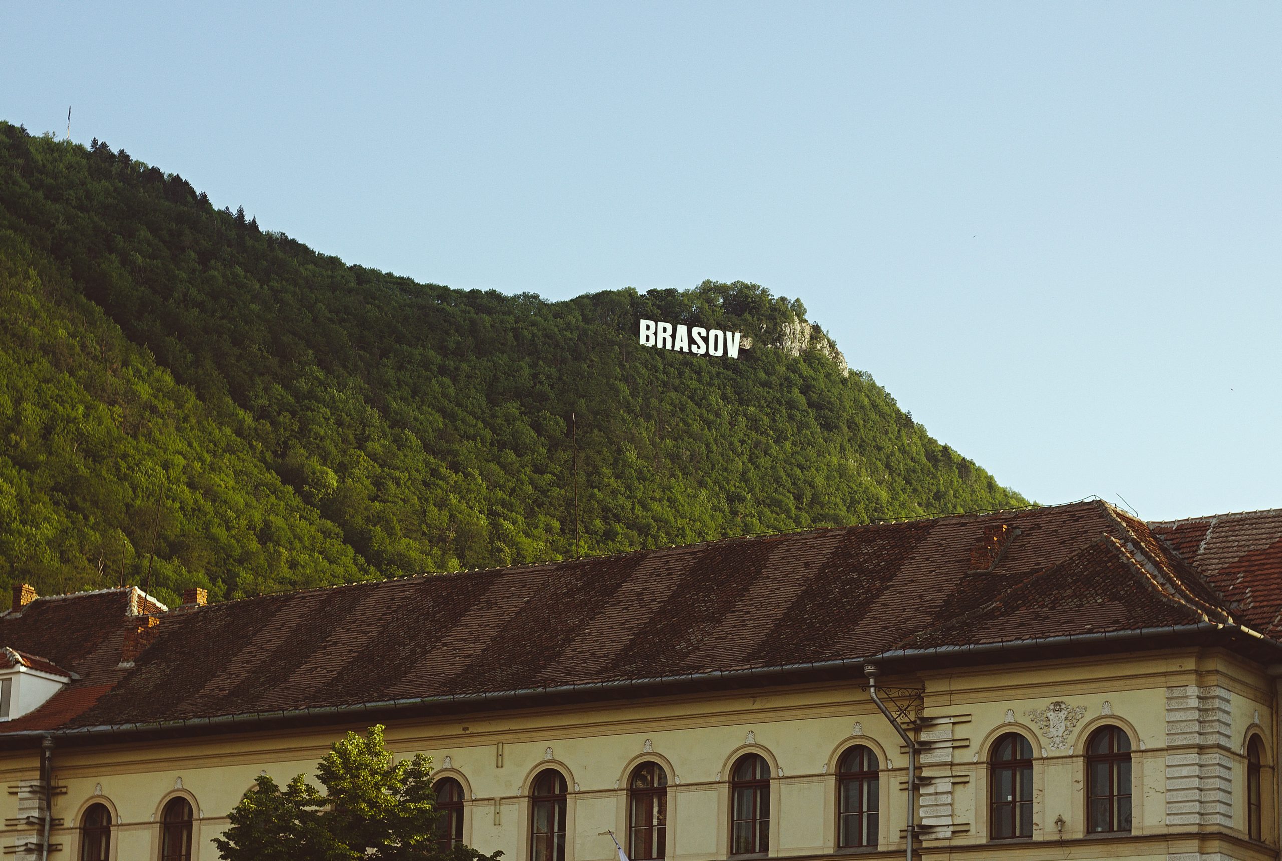 Hike to the Brasov sign in Brasov Romania Hike to the Brasov sign in Brasov Romania