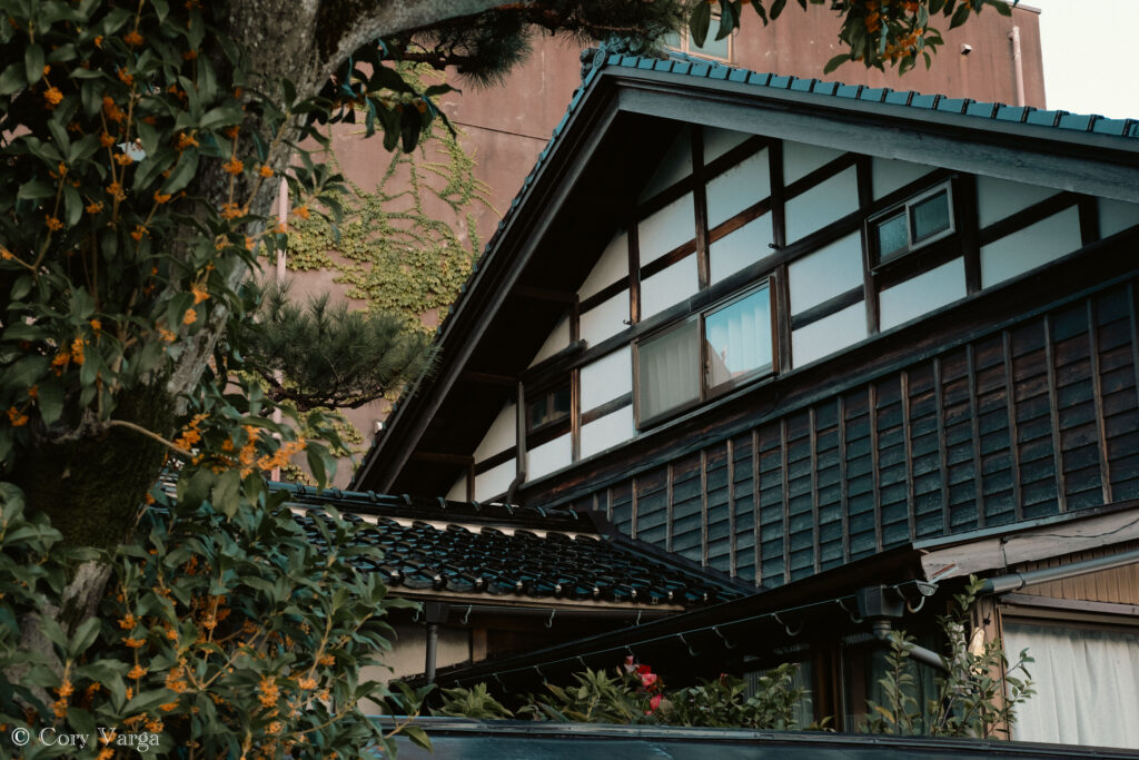 Traditional wooden house in kazumemachi district in Kanazawa
