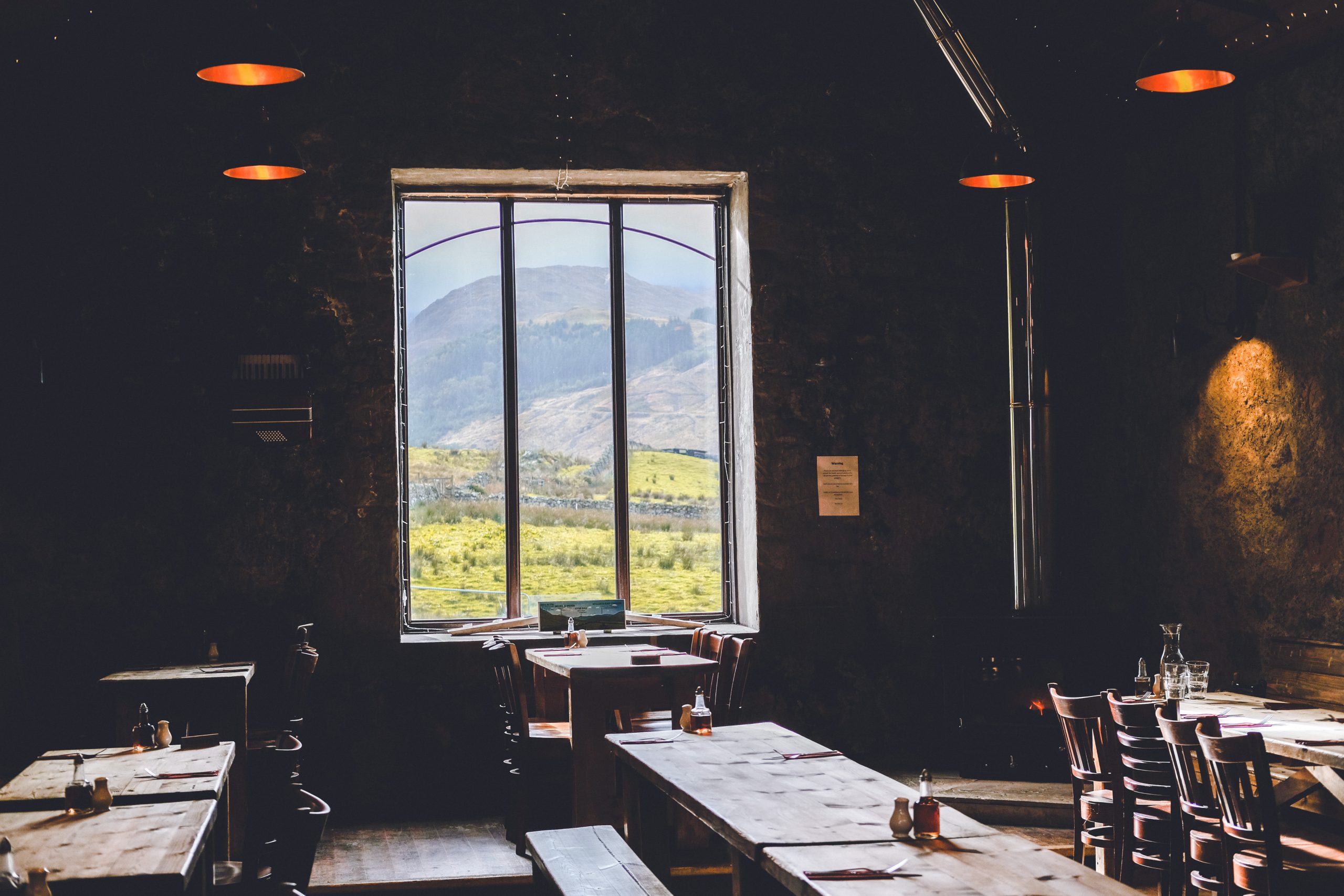 Inside Ben Nevis Inn on a rainy day