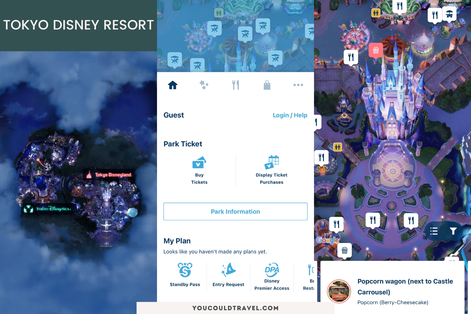 iOS screenshots of Tokyo Disney Resort App