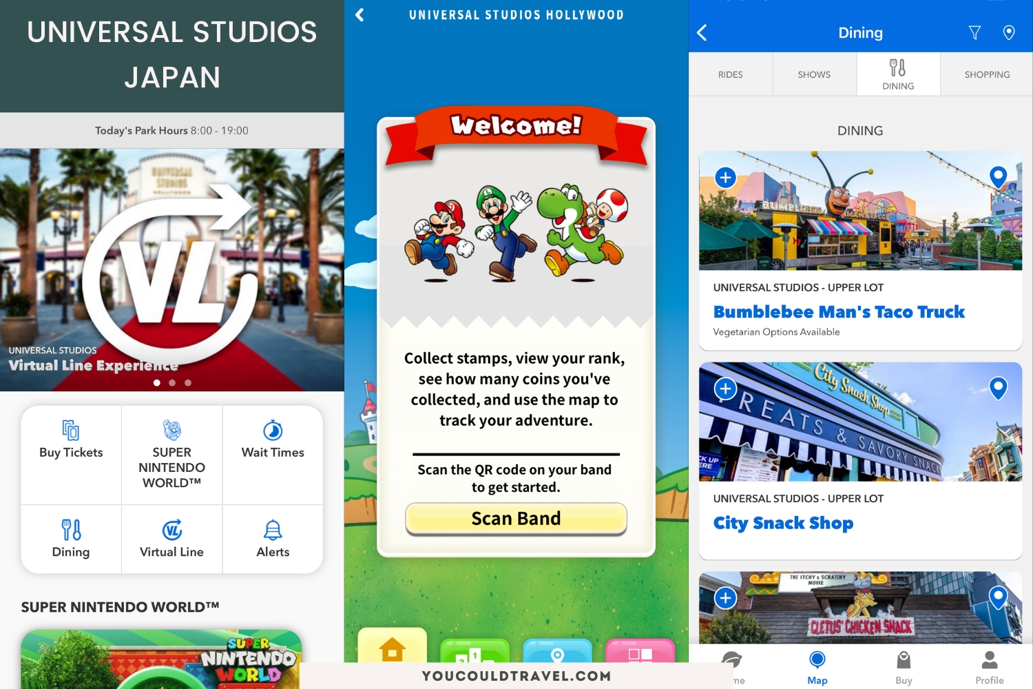 iOS screenshots Universal Studios Japan app