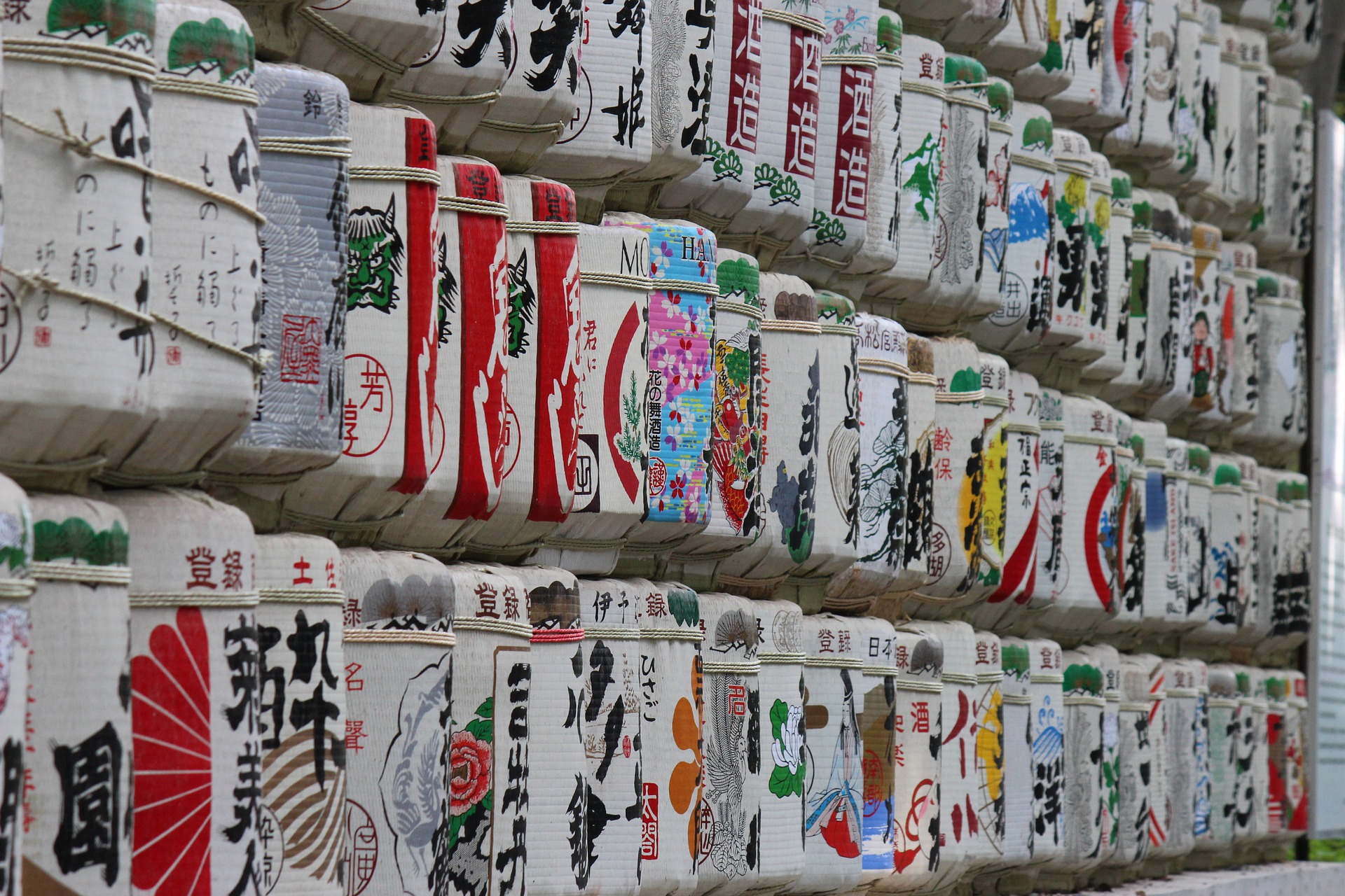 Japan sake barrels