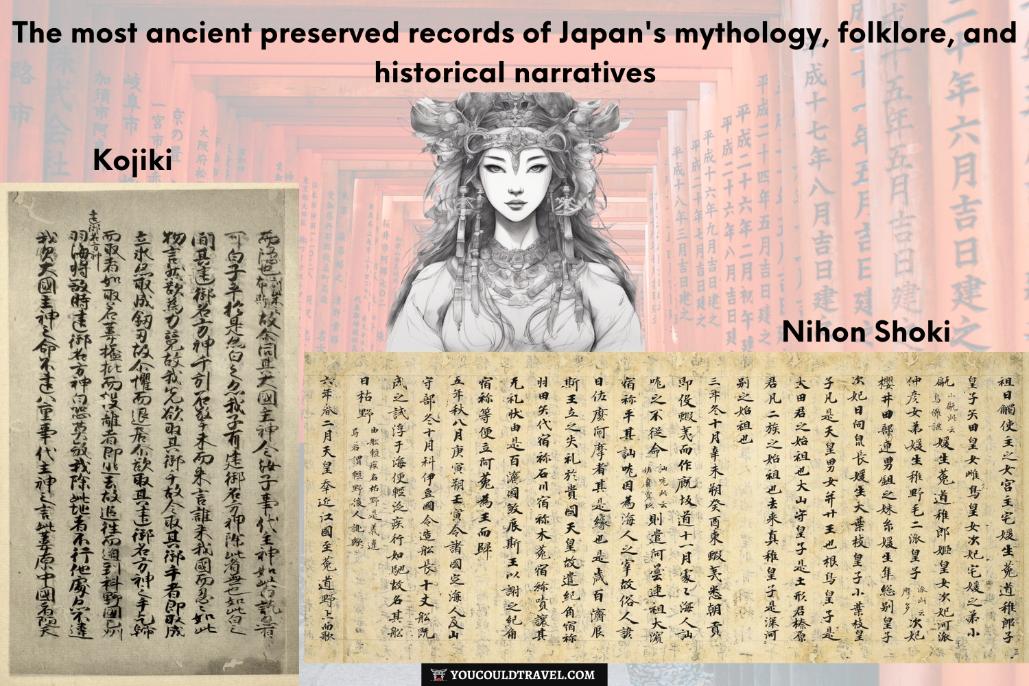 Japanese legends and important pages from Kojiki and Nihon Shoki