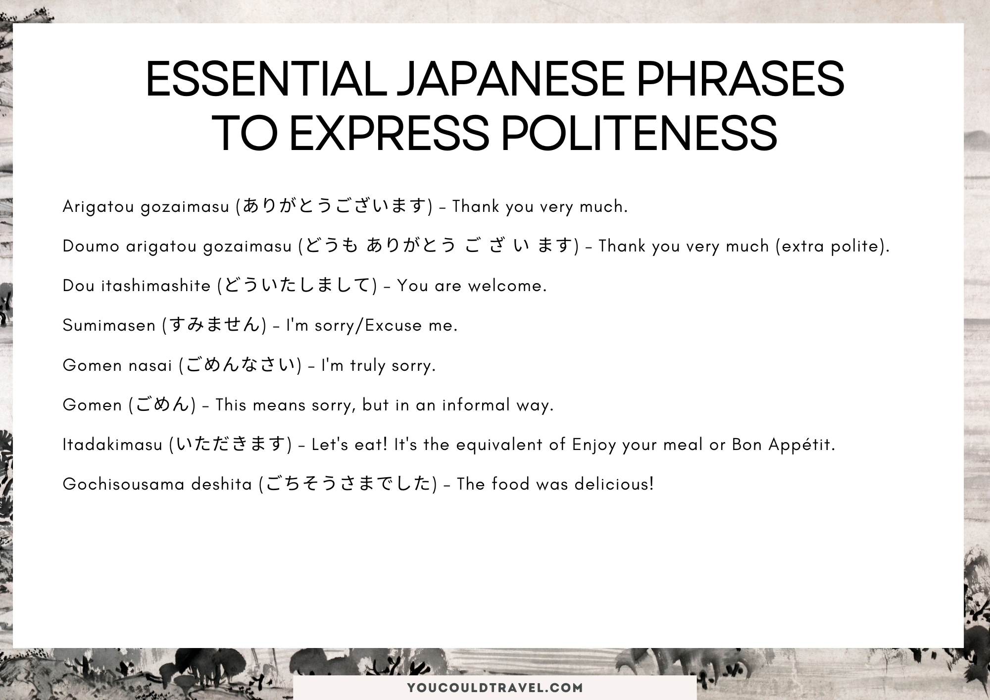 Essential Japanese phrases to express politeness