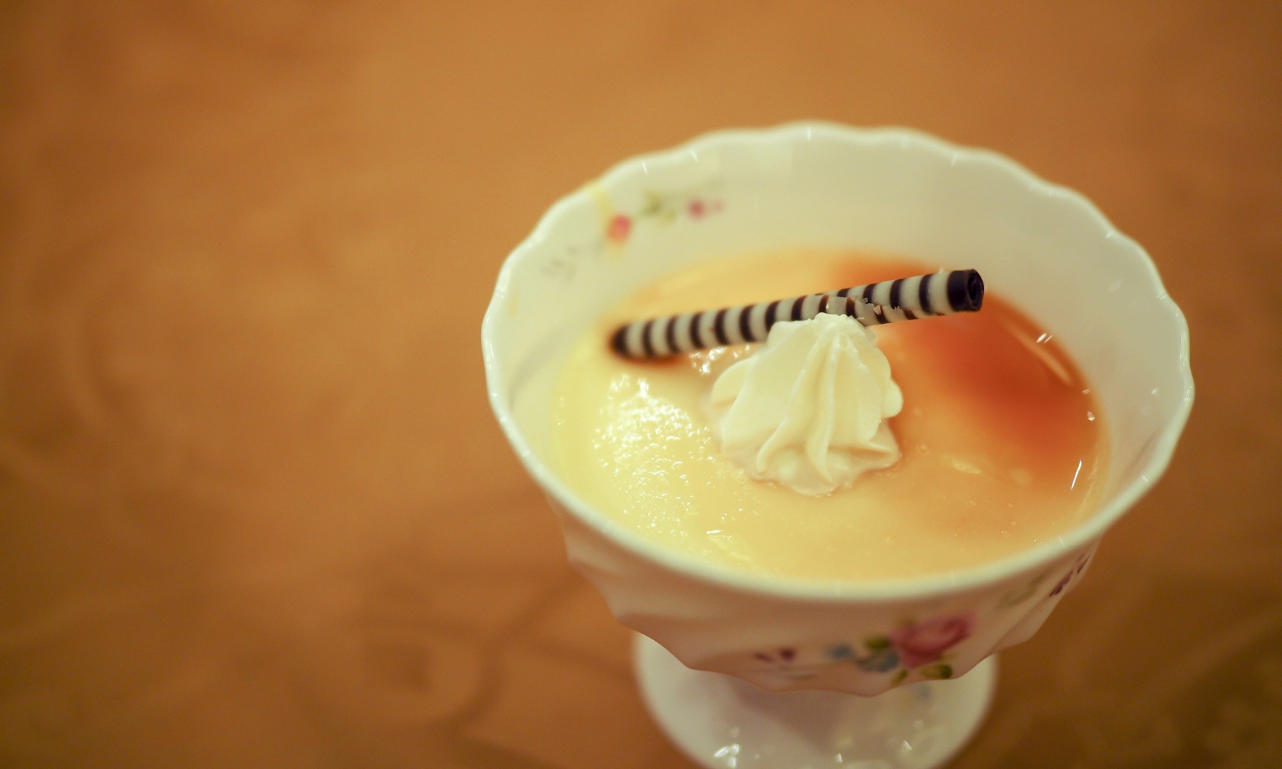 Japanese purin in a bowl