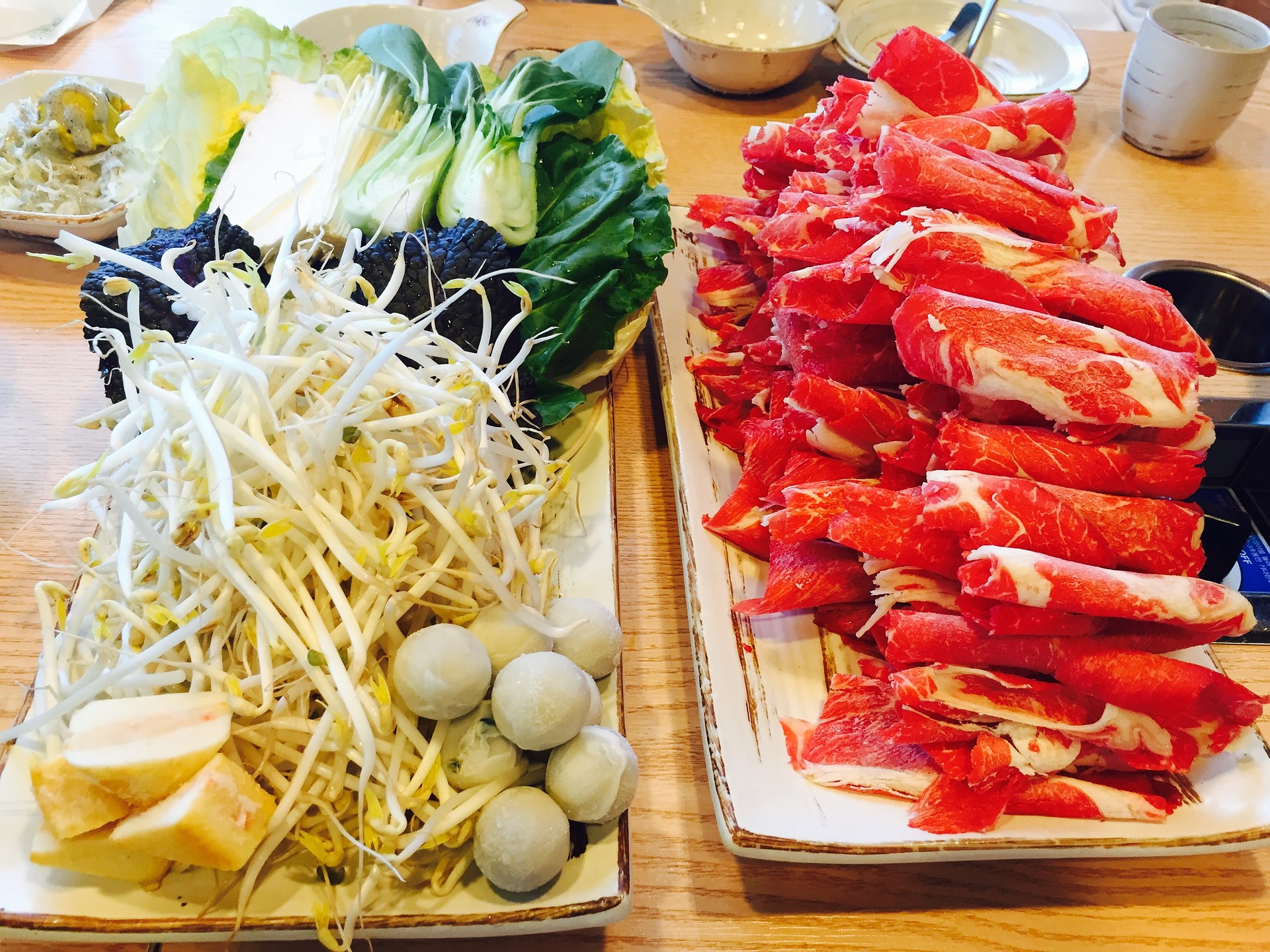 Japanese Shabushabu meat vegetables Japanese Shabushabu meat vegetables