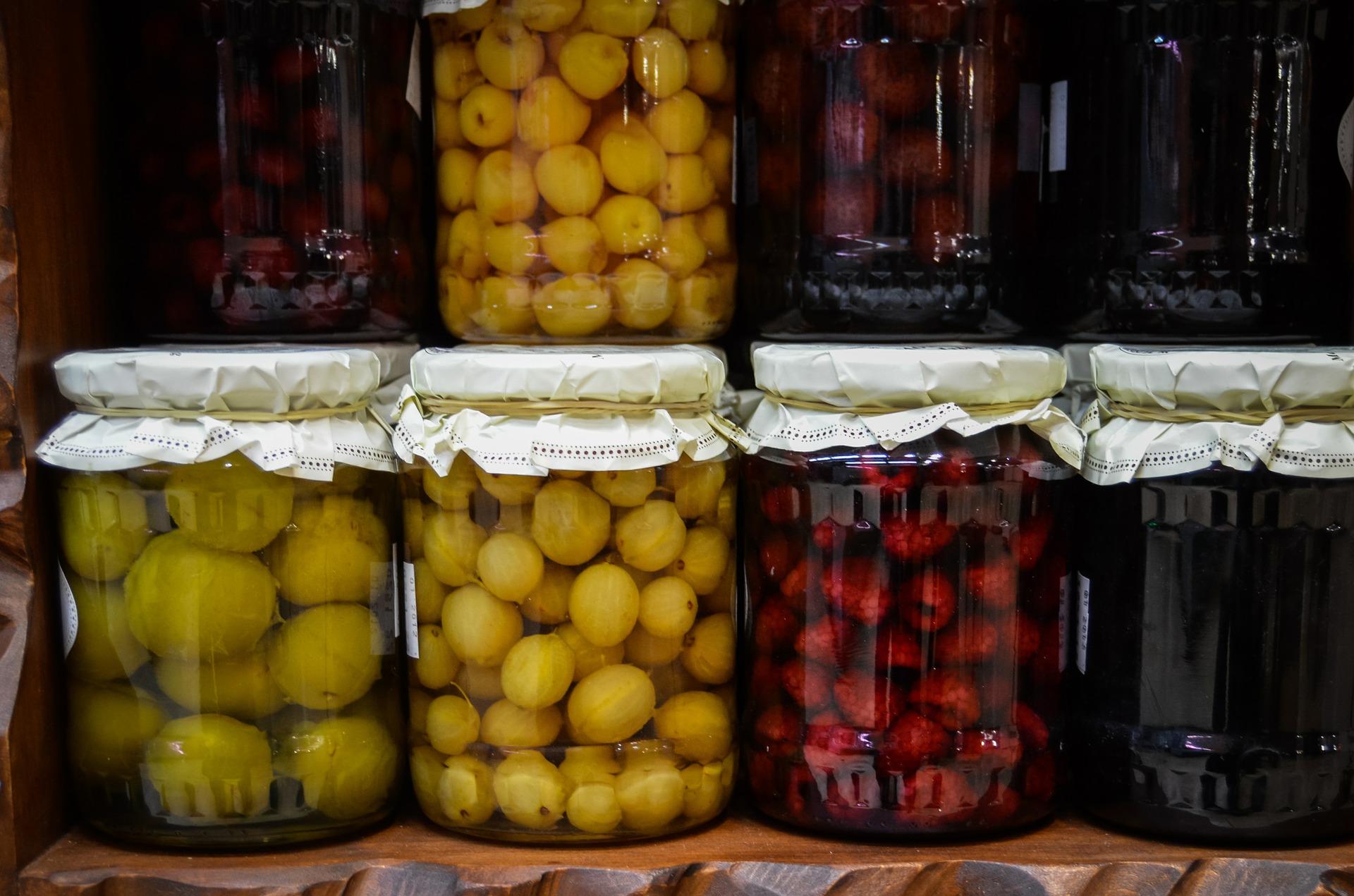 Jars of Romanian preserves, jams and compotes which are so delicious and perfect for foodies who visit Romania