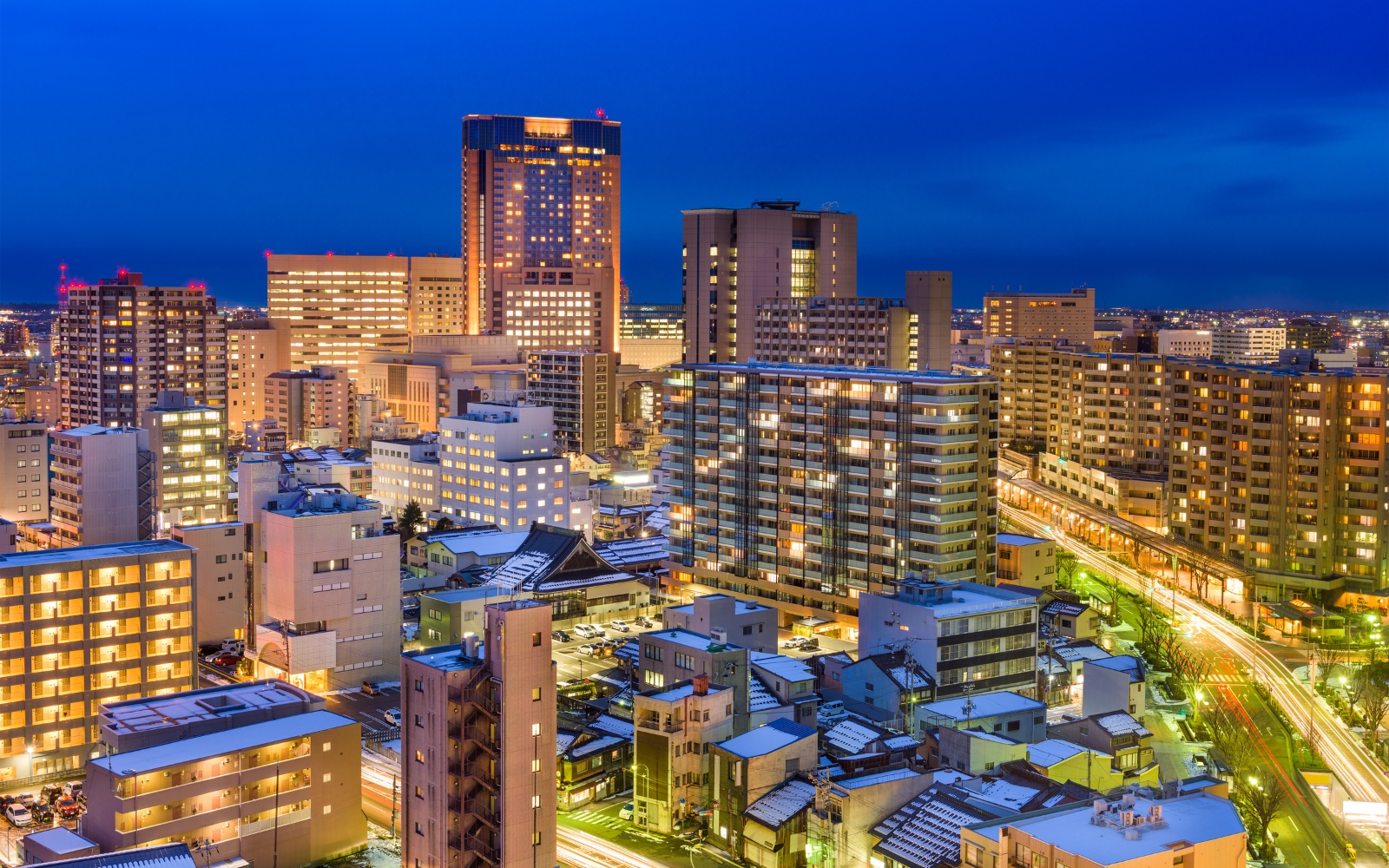 Katamachi shopping district at night