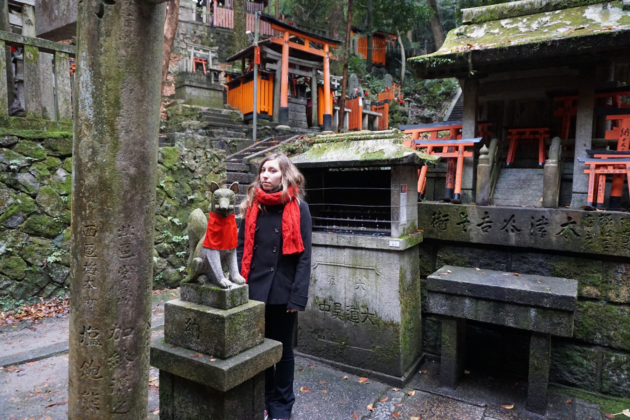 Kitsune at Fushimi Inari shrine holding a scroll in its mouth Kitsune at Fushimi Inari shrine holding a scroll in its mouth