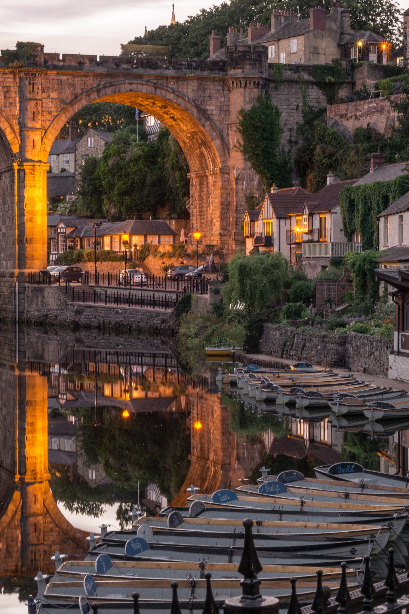 Knaresborough during the evening with its stunning lights