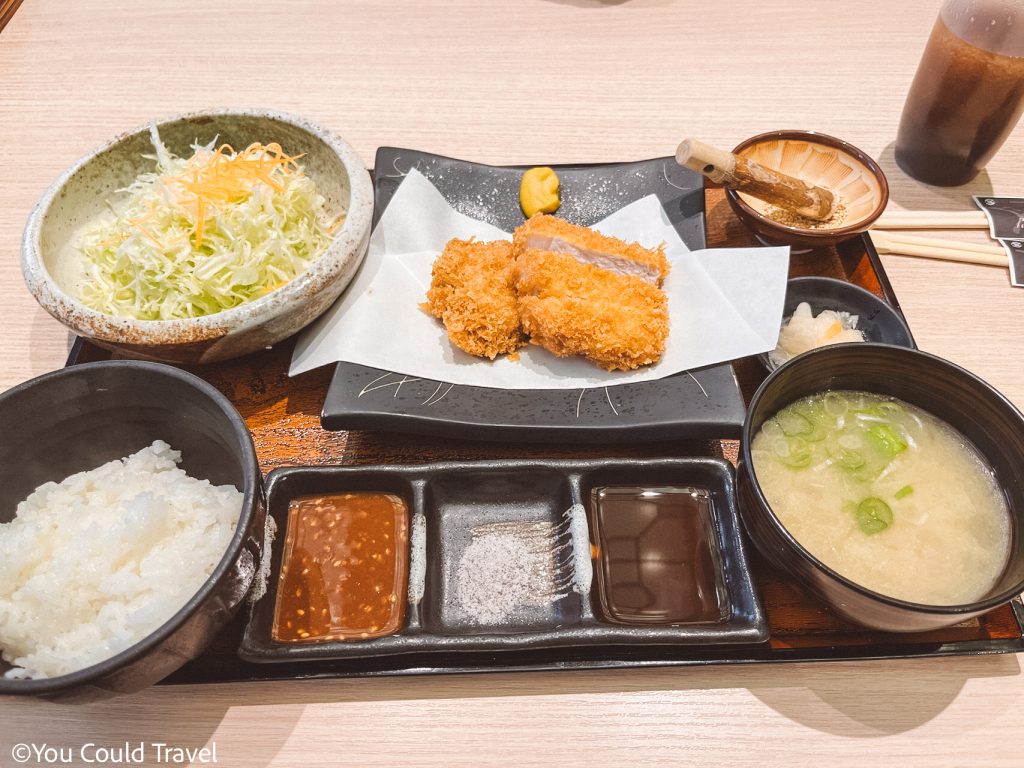 Kurobuta Pork Tonkatsu meal in Kagoshima