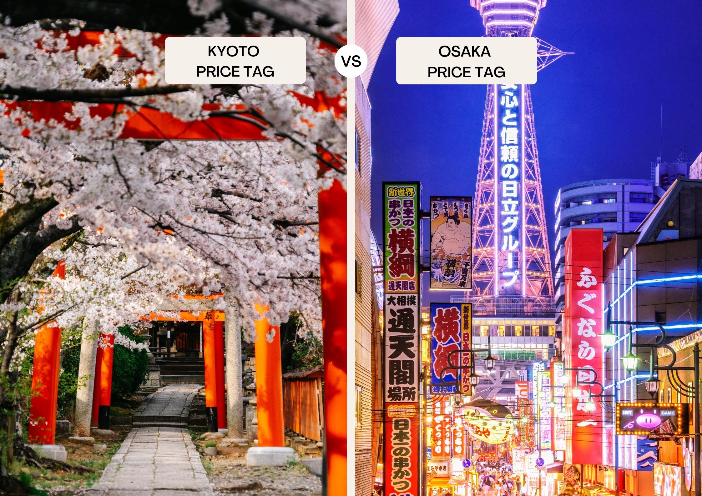 Which one is more expensive: Kyoto or Osaka