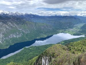Lake Bohinj views from the top of the mountain
