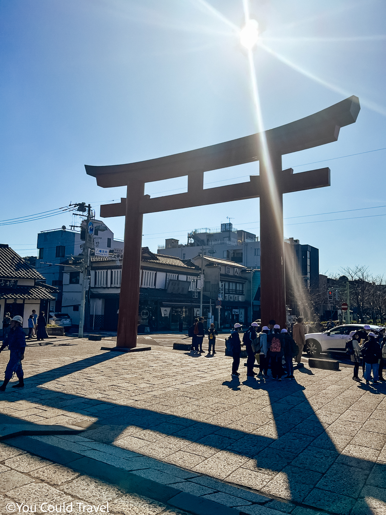 Large torii at the entrance to Tsurugaoka Hachimangu