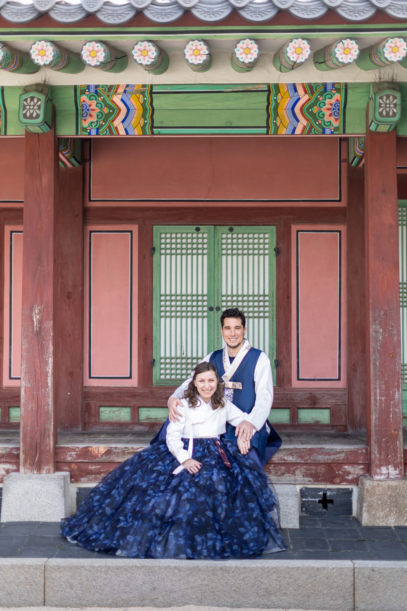 Laughing and smiling during our Hanbok experience