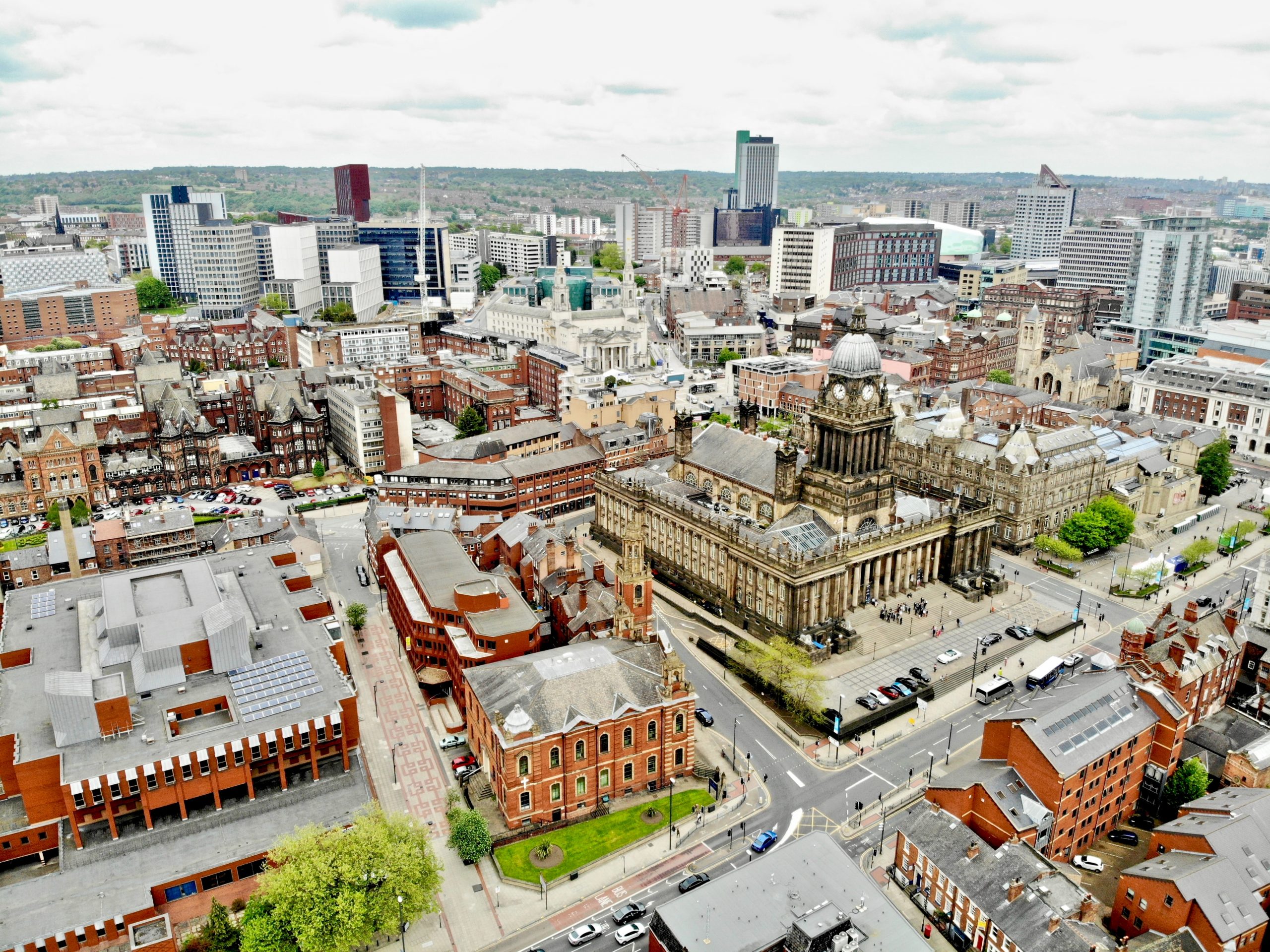 Leeds city as seen from above