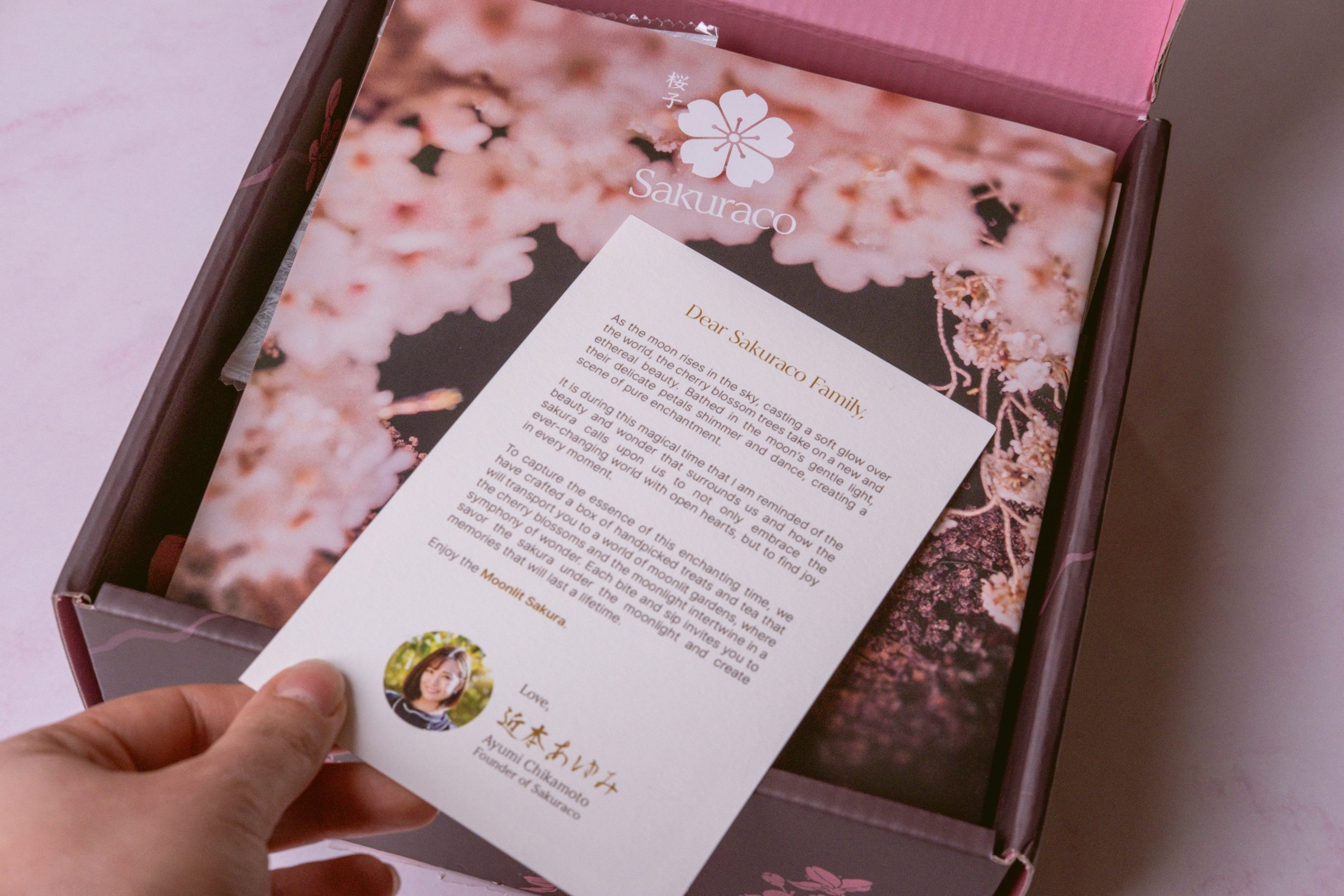 Letter from Sakuraco founder in all Sakuraco boxes