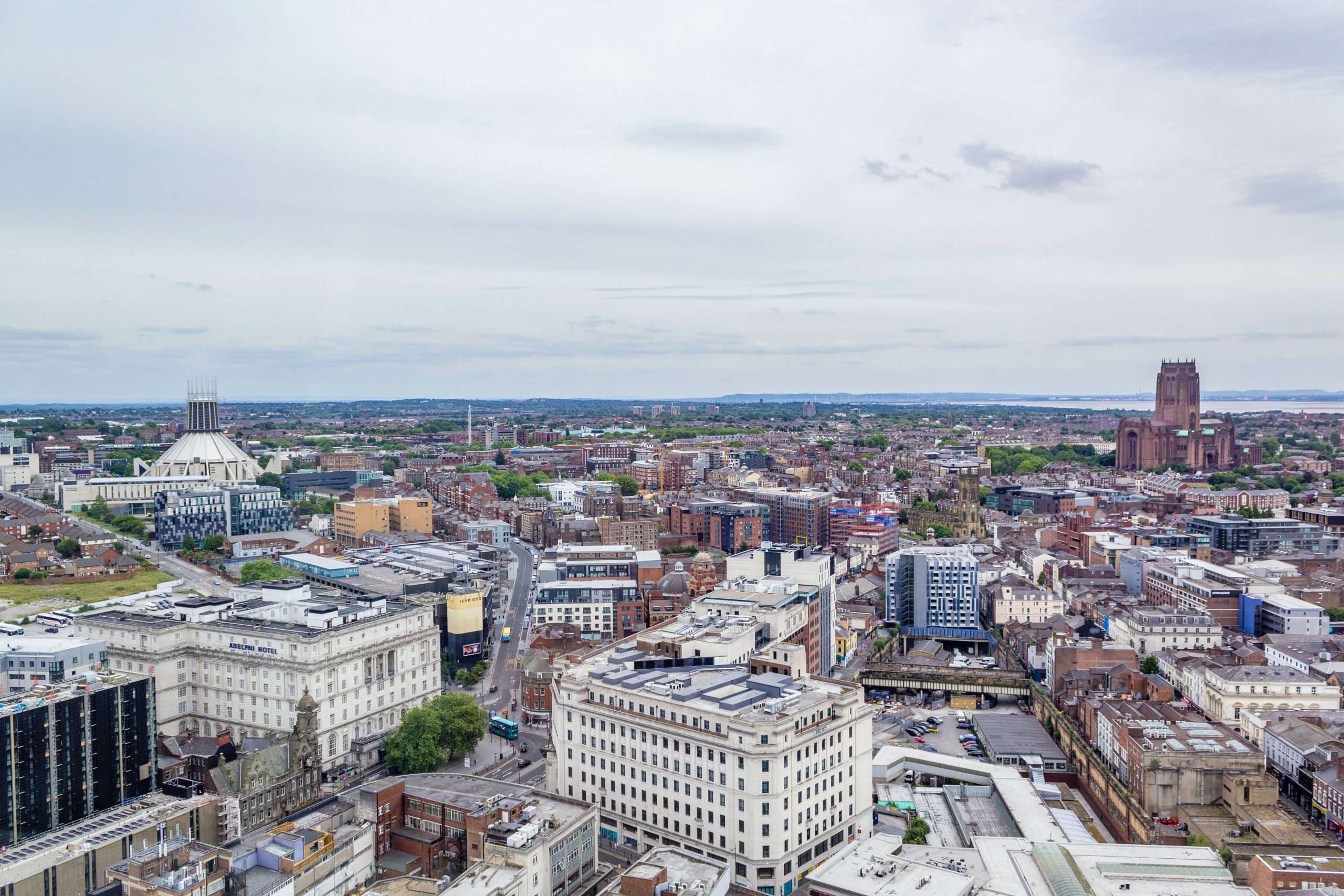 Liverpool City Centre as seen from above