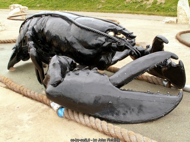 Lobster on the Filey sculpture trail Lobster on the Filey sculpture trail