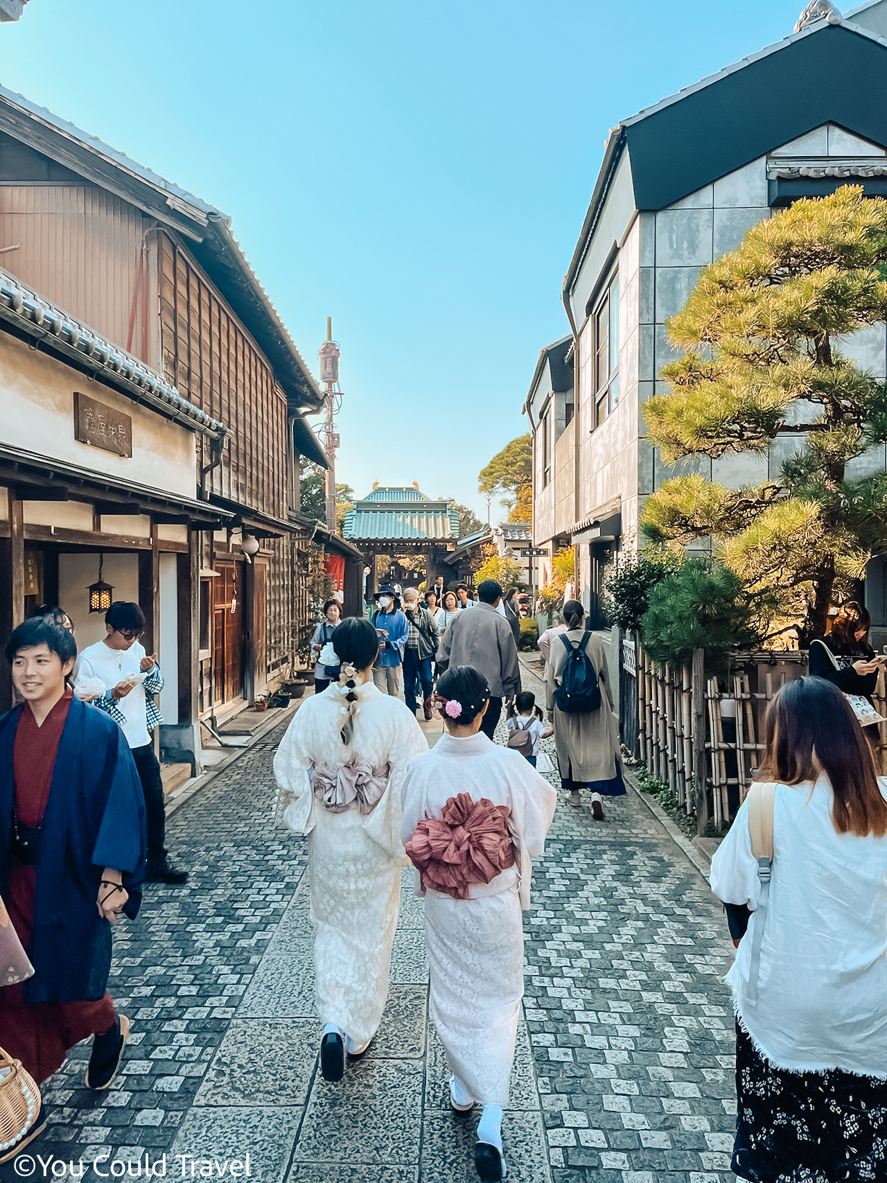 Locals dressed in Kimono in Kawagoe during culture day