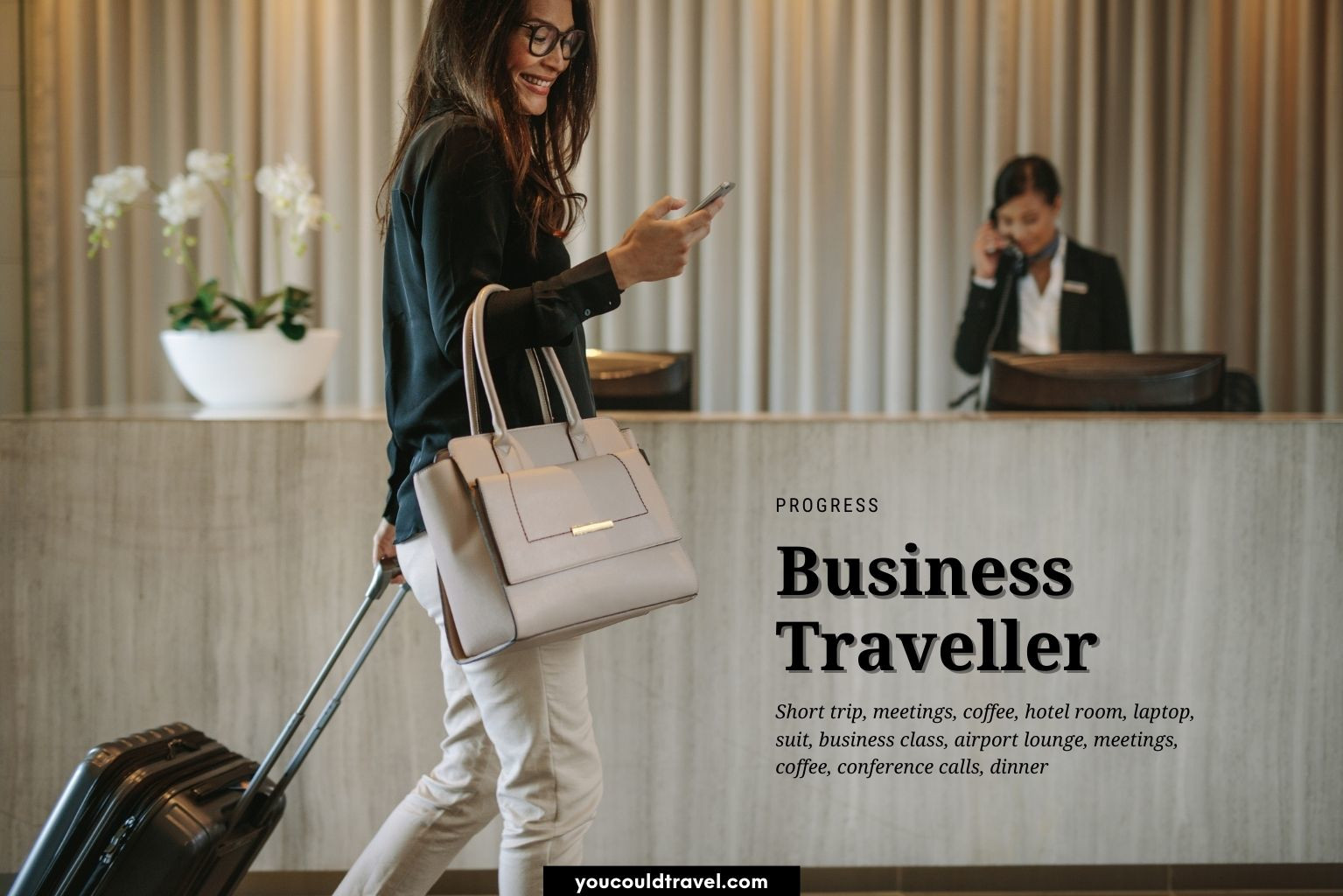 Business Traveller with a carry-on Business Traveller with a carry-on