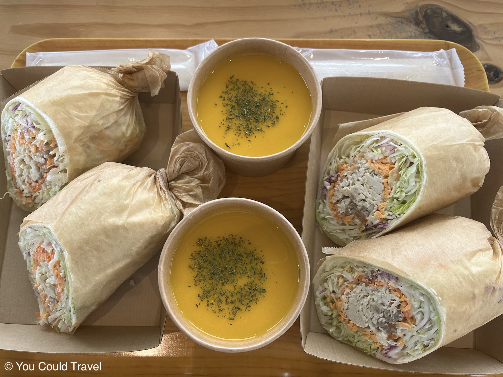 Lunch at Fushikubu cafe - chicken wrap and soup