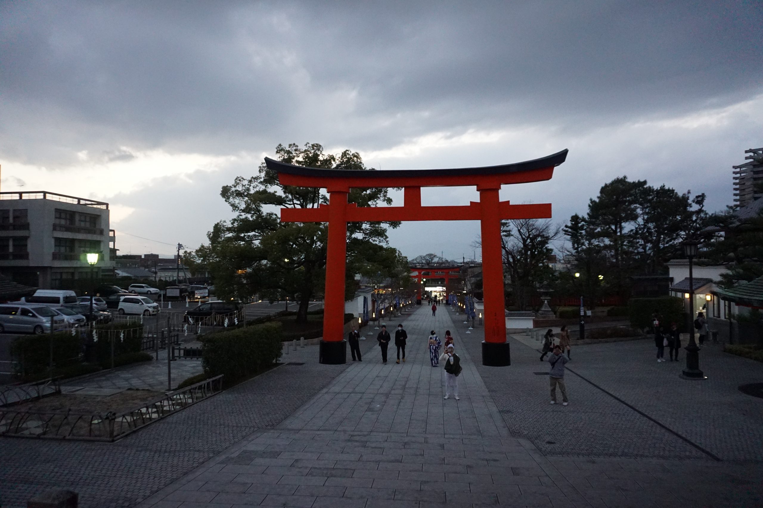 Main romon gate at the entrance of Fushimi Inari Shrine Main romon gate at the entrance of Fushimi Inari Shrine