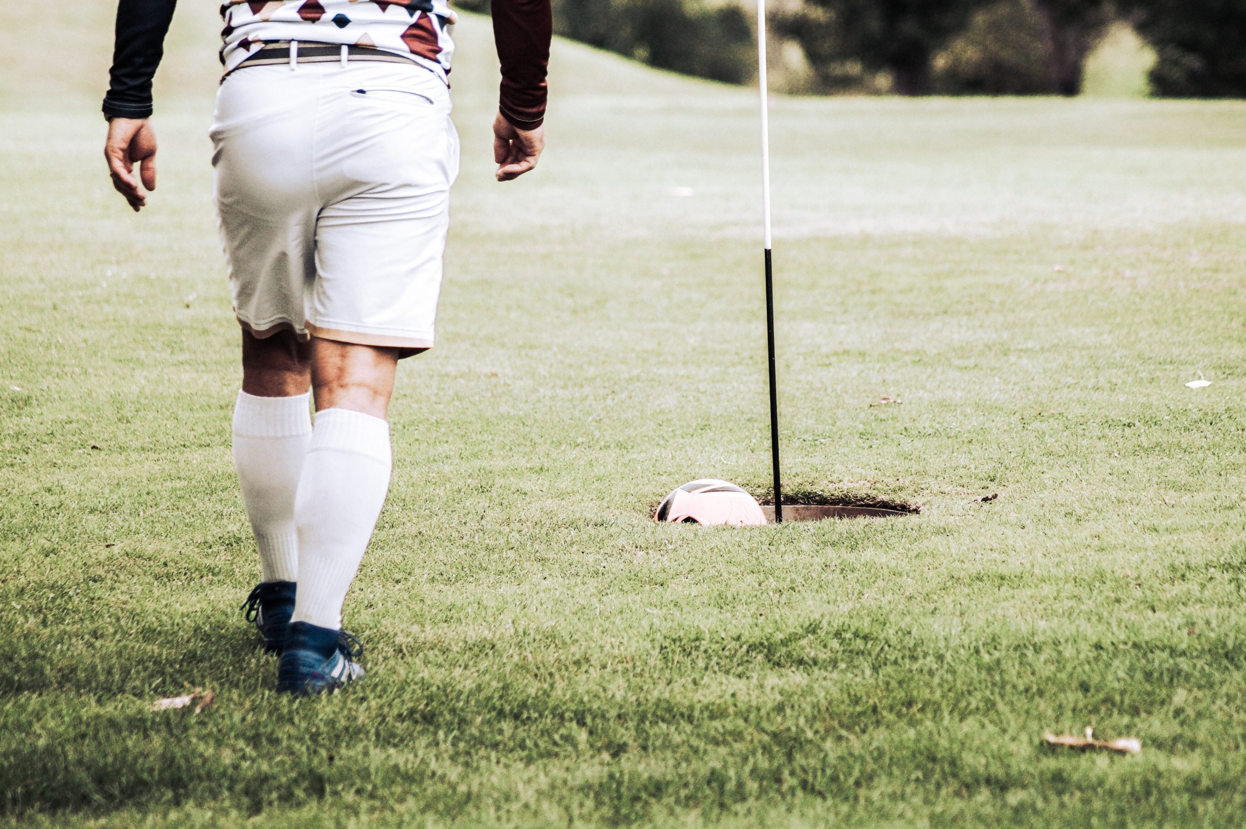 Man playing footgolf near Filey Man playing footgolf near Filey