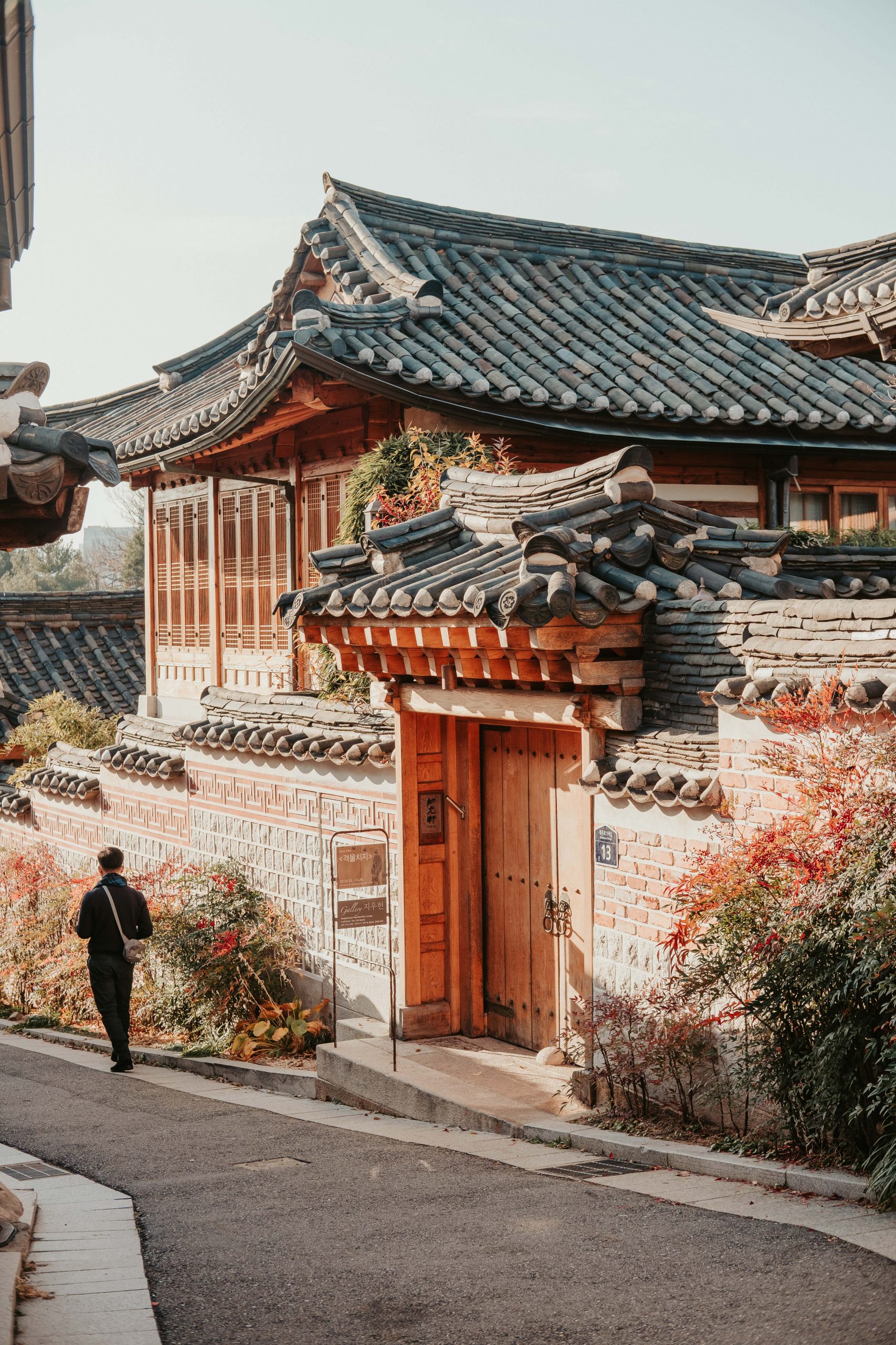 Man walking in the Hanok village Seoul