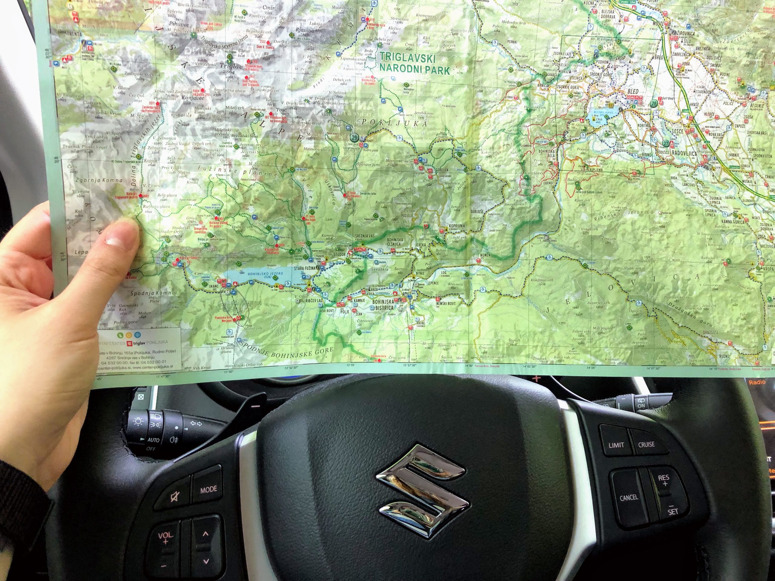 Map to lake bohinj and the surrounded areas Map to lake bohinj and the surrounded areas