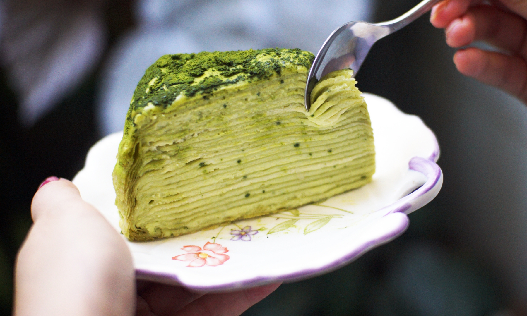 Matcha mille crepe cake