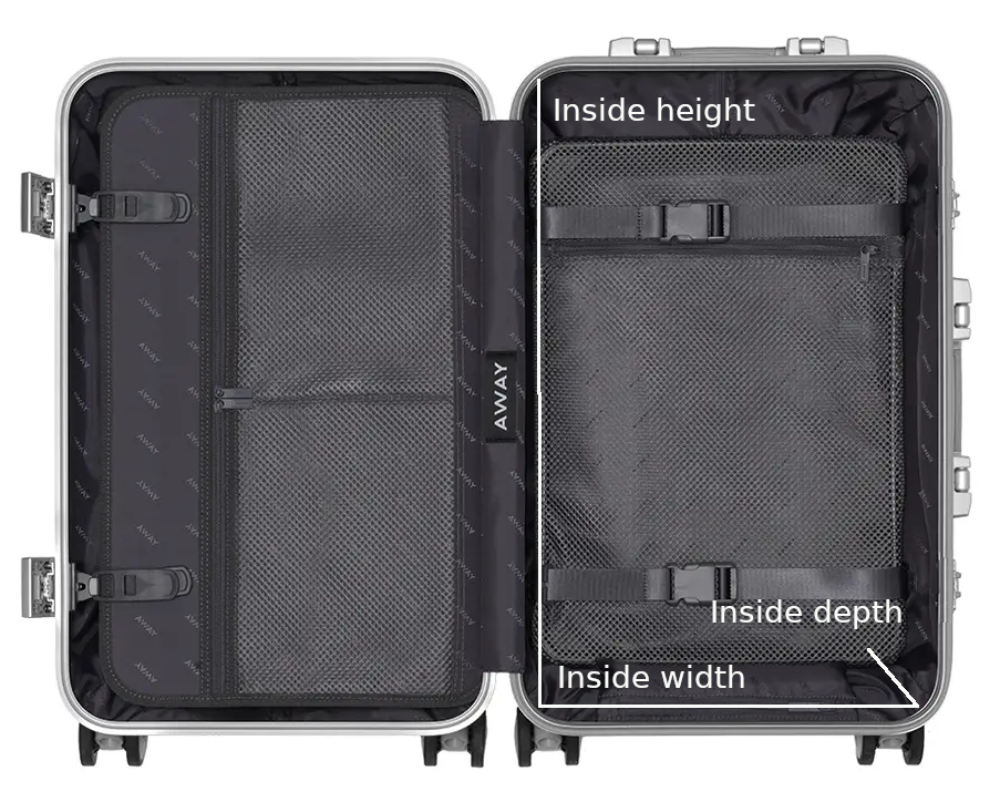 How to measure internal suitcase size