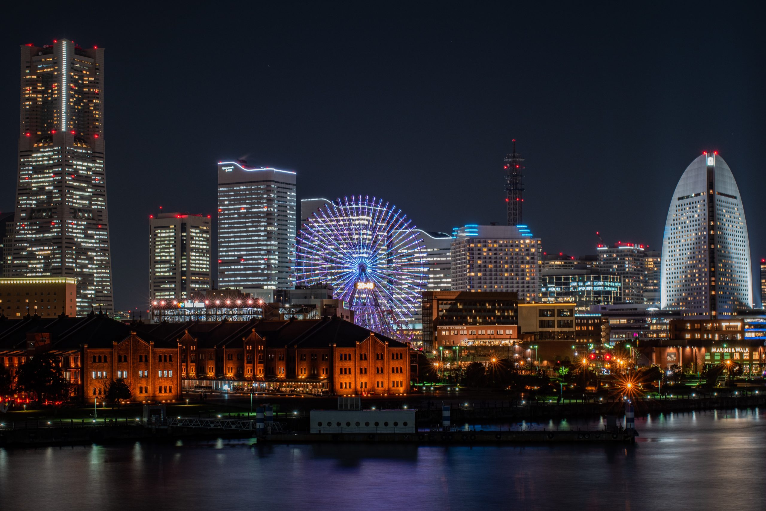 Minato Mirai at night in Yokohama Minato Mirai at night in Yokohama