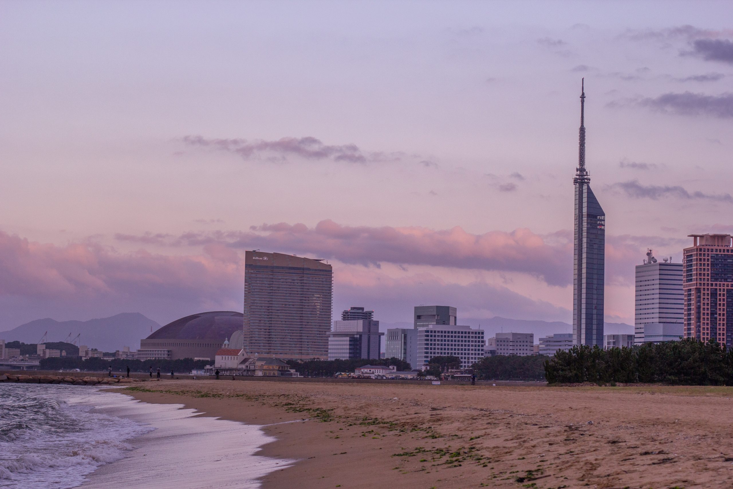 Momochihama beach in Sawara ward in Fukuoka