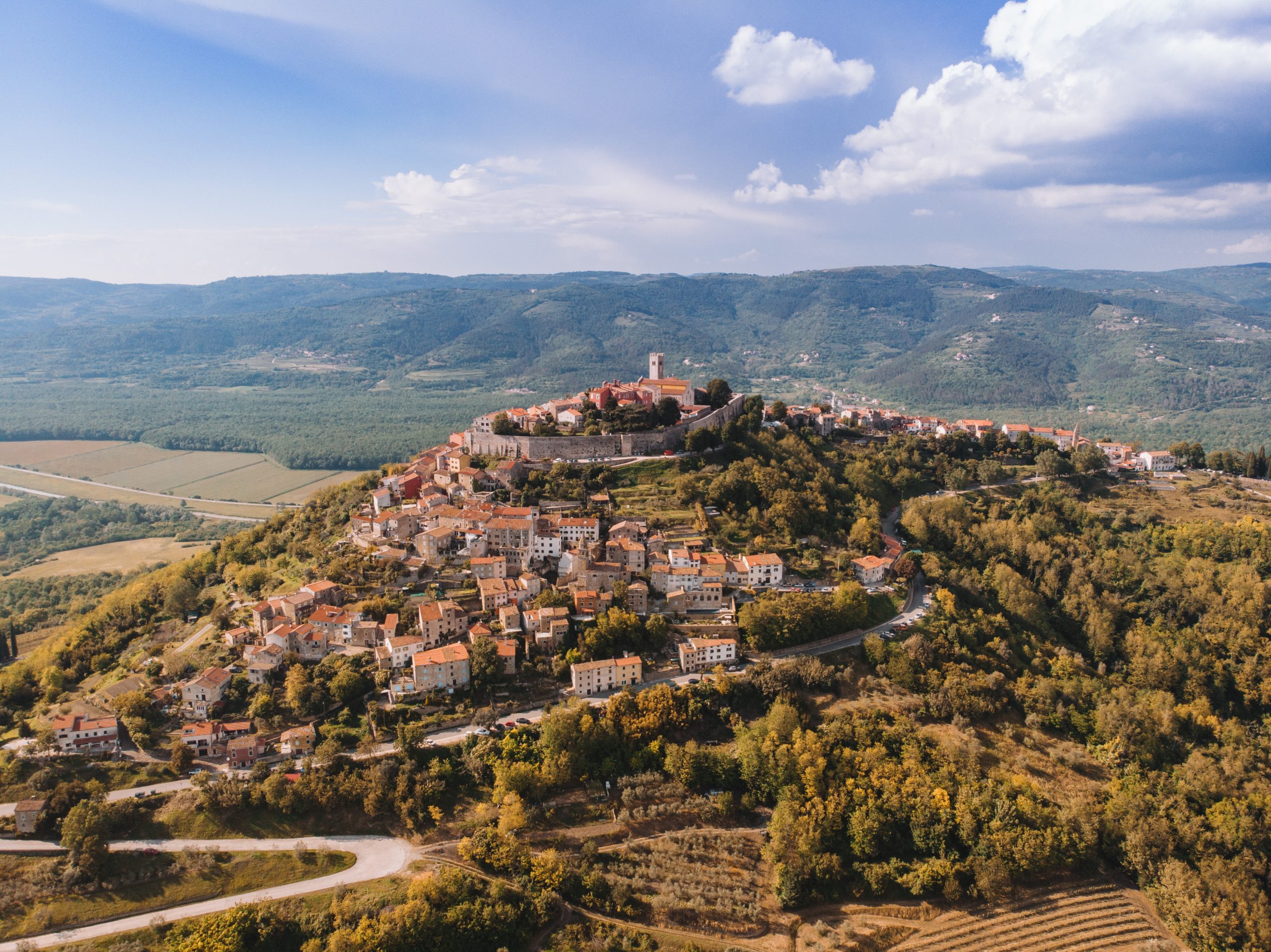 Motovun From above drone photography