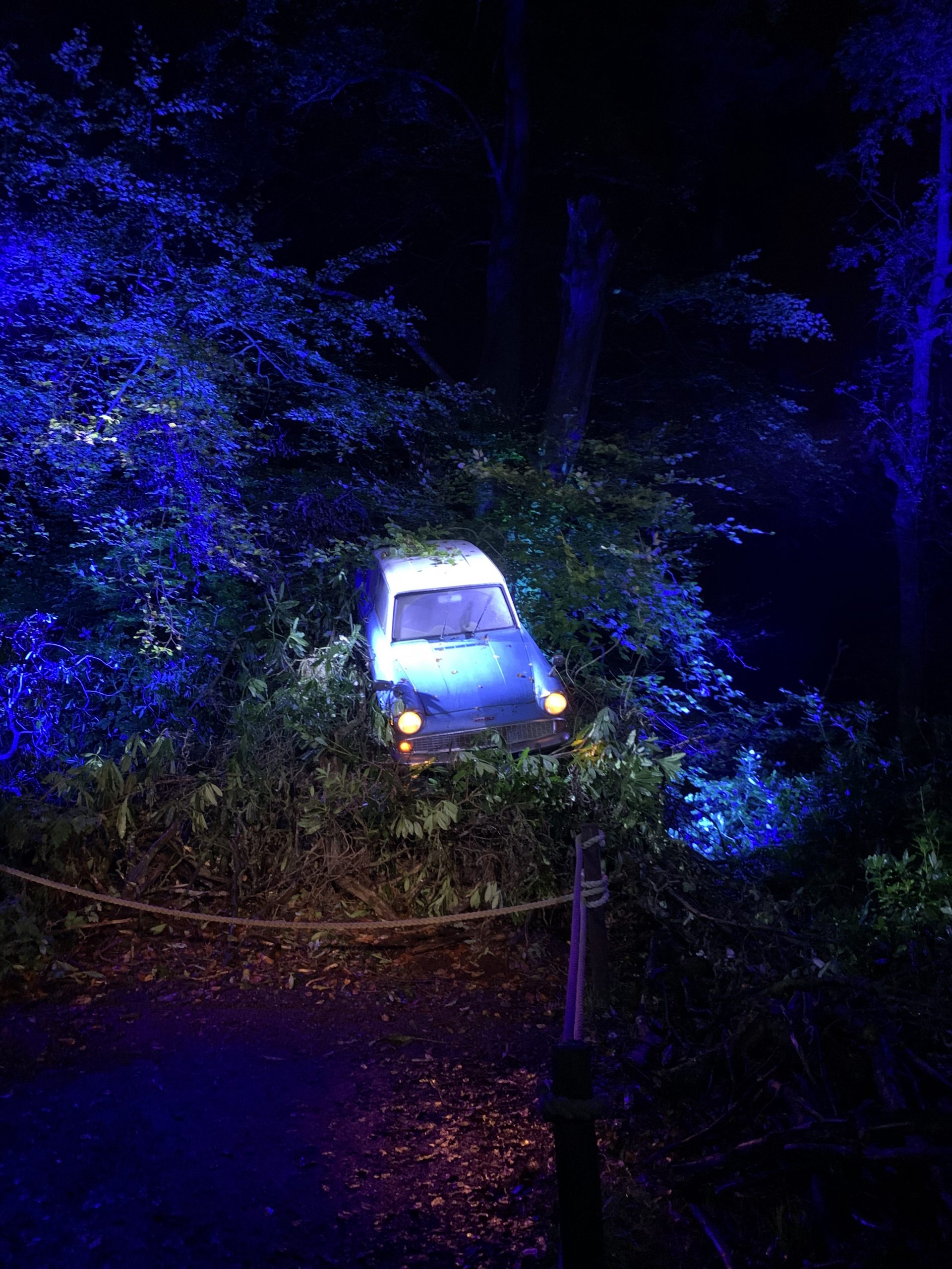 Muggle car at the Harry Potter Forbidden Forest experience