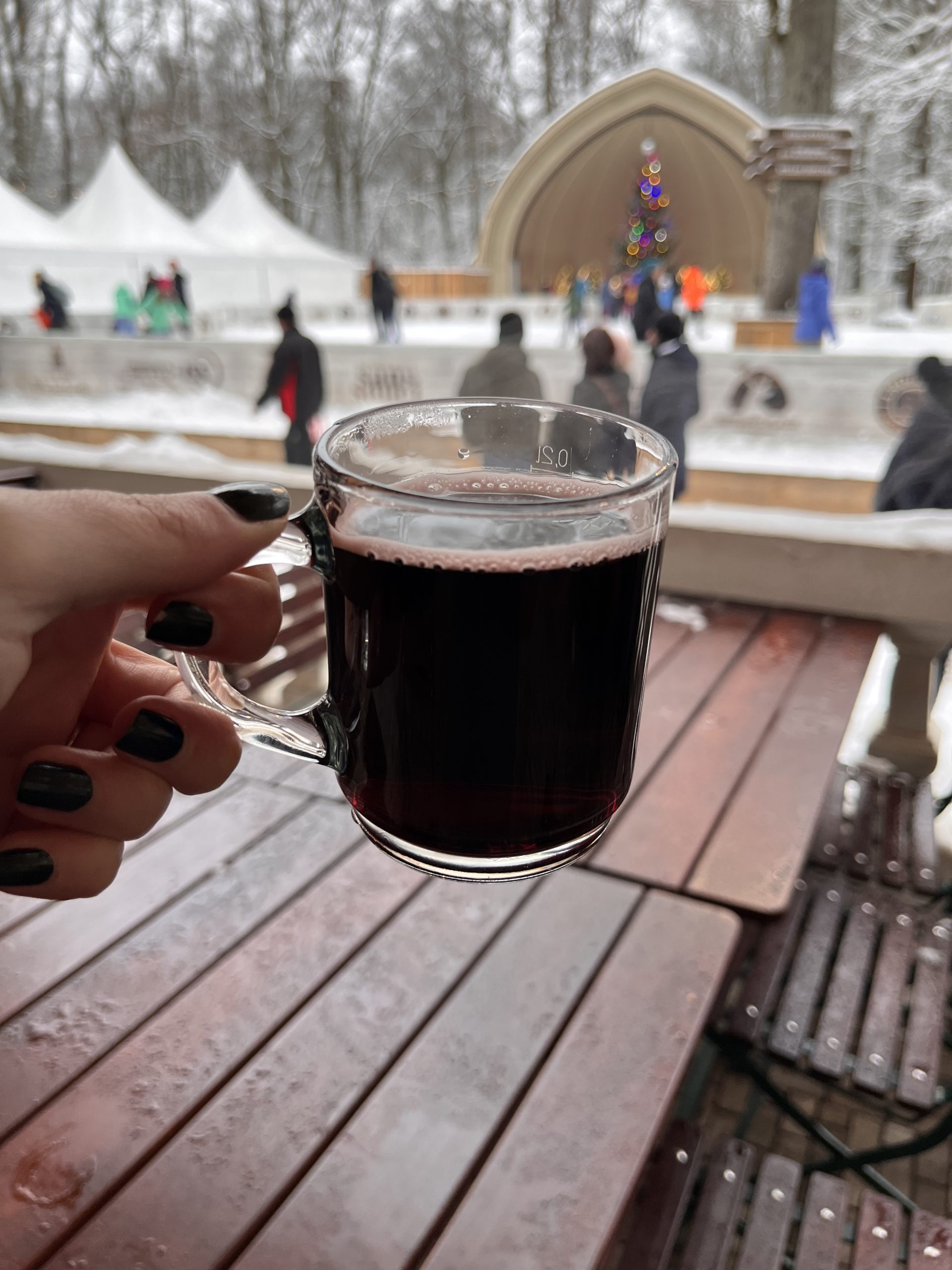 Mulled wine near the ice rink Dresden