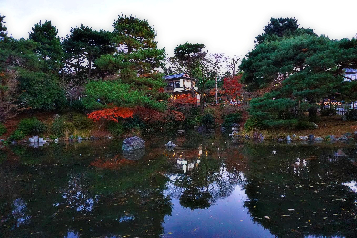 Murayama Park Pond Kyoto Maruyama Park with its Pond in Kyoto during December
